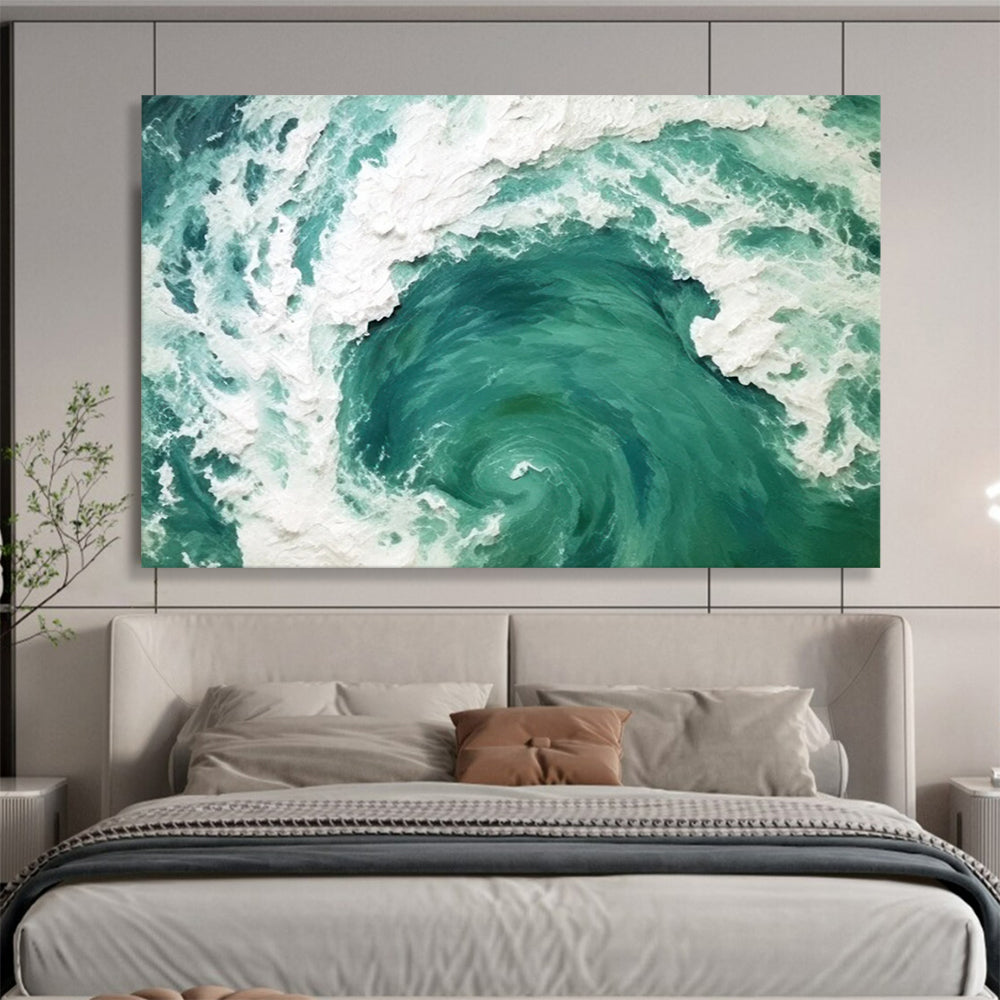 Turquoise Ocean Swirl - Dramatic Bathroom Focal Point DLZ064