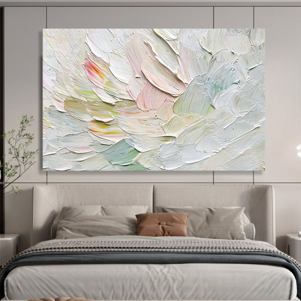“Textured Pastel Petals” - Pastel Colors, Textured Floral Painting On Canvas HB0715