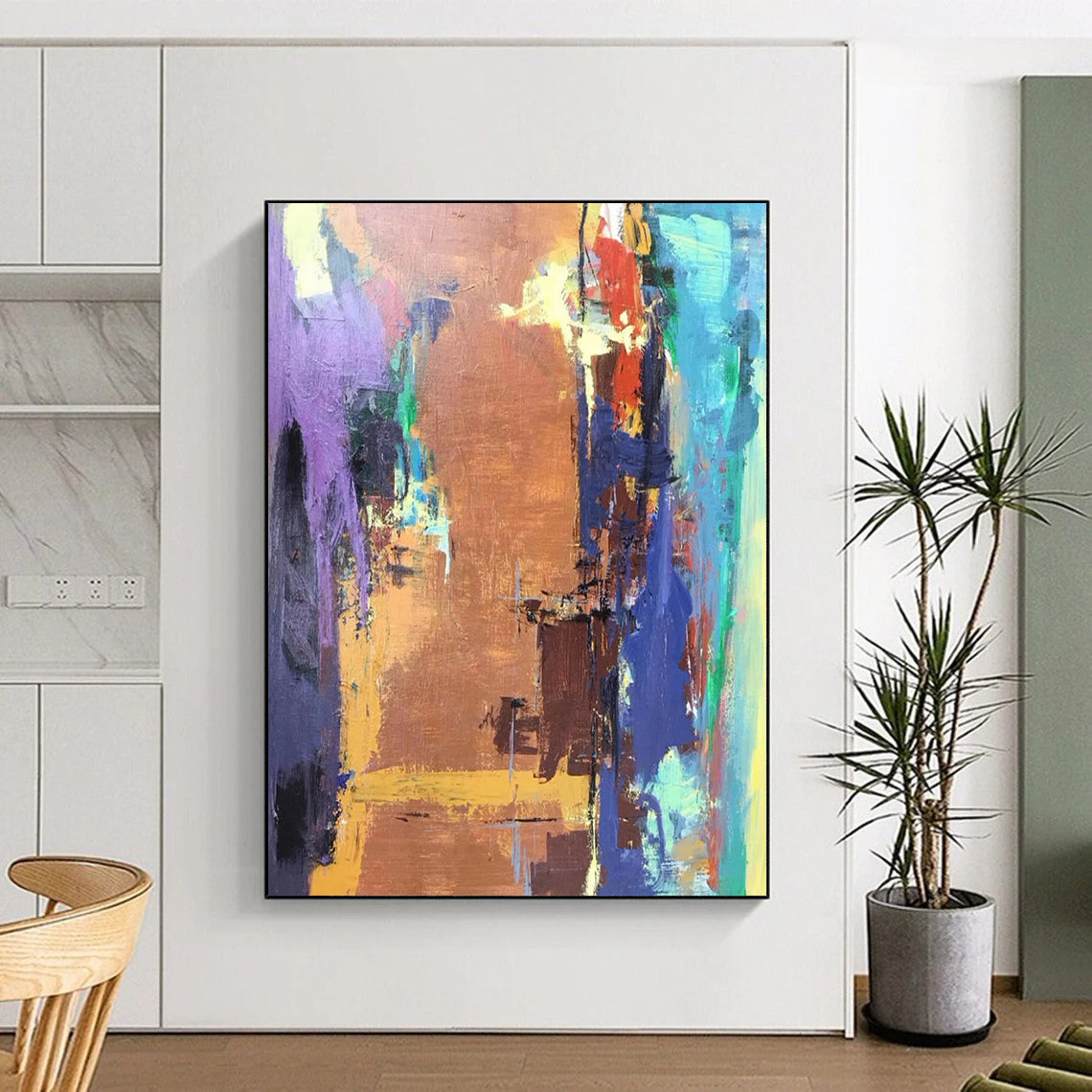 Colossal Hand - Painted Custom Abstract Work for Bar and Entryway DTP036