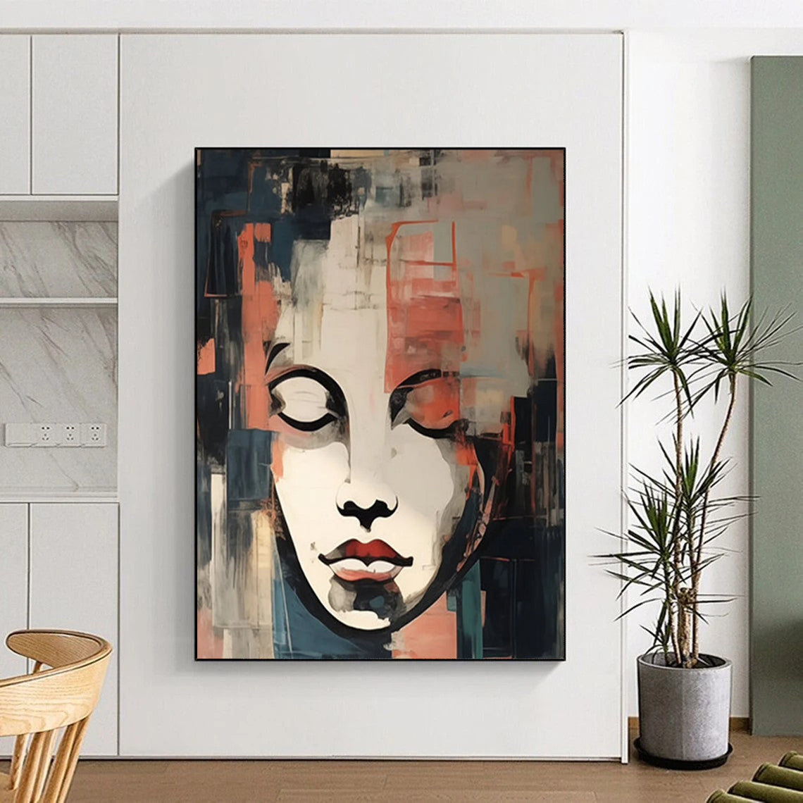 Velvet Petals: Grandiose Hand - Painted Custom Abstract Art for Office and Bar DTP124