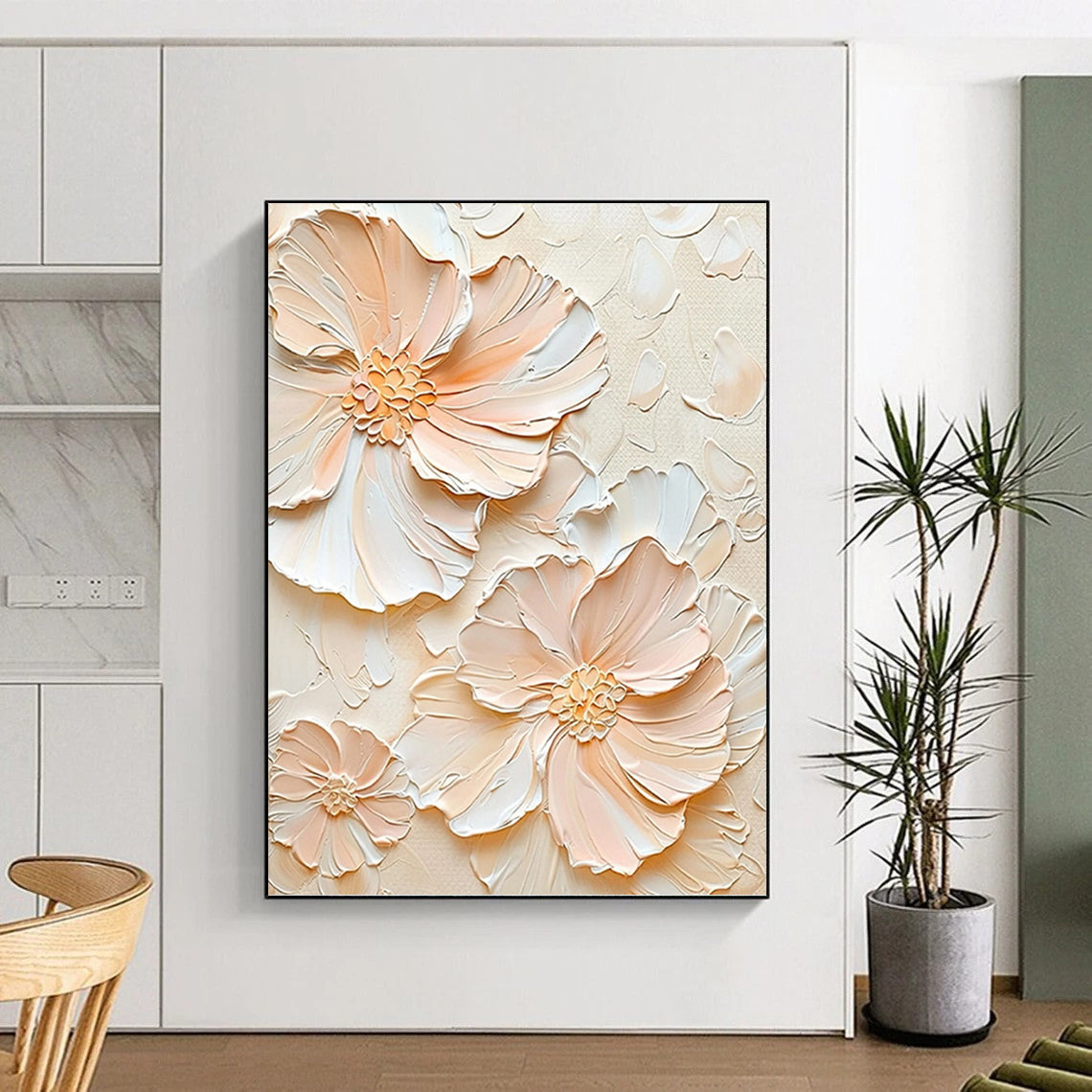 Assertive Hand - Painted Textured Abstract Canvas for Hallway & Office DKH1389