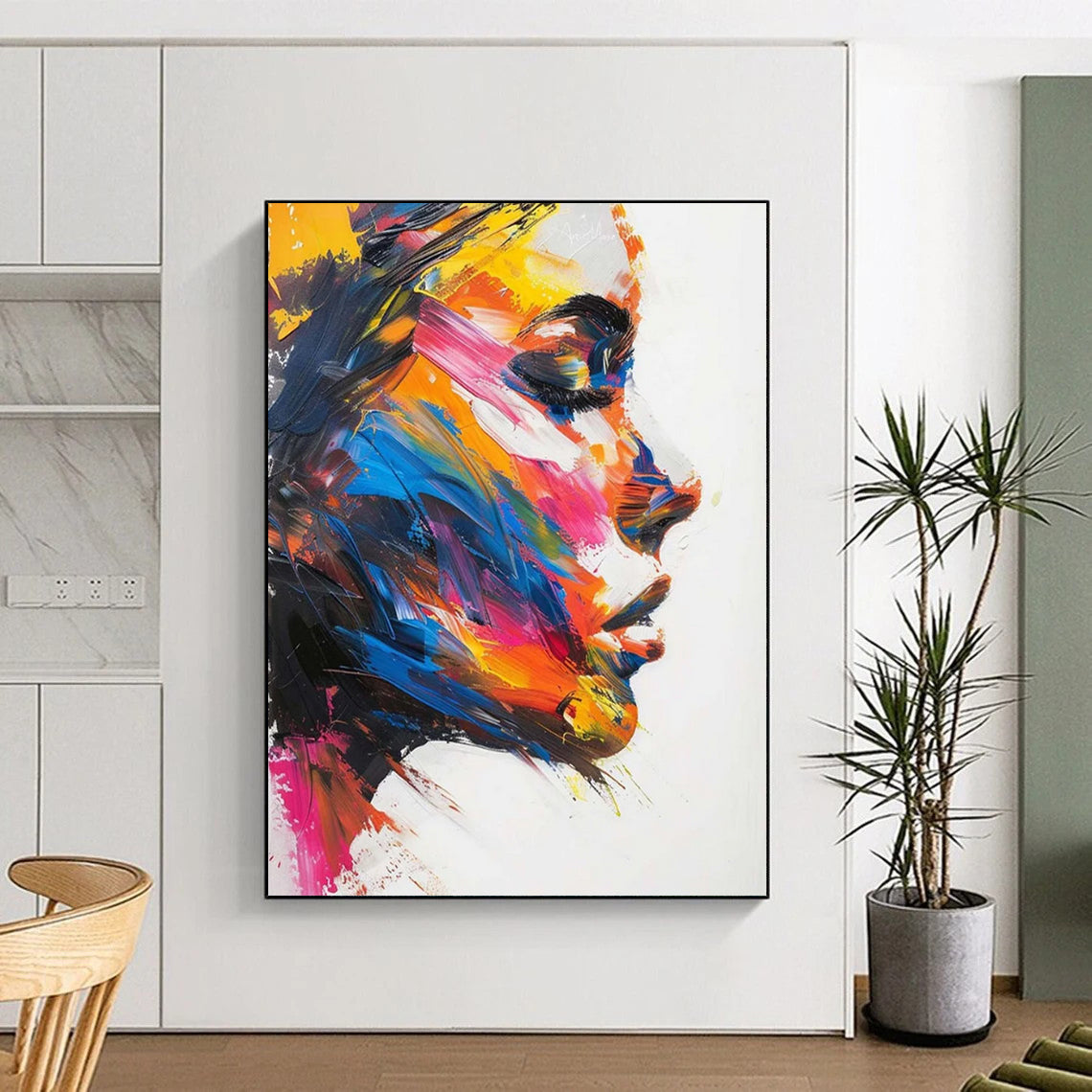 Ethereal Embrace: Immense Hand - Painted Textured Custom Abstract Canvas for Office and Entryway DTP089