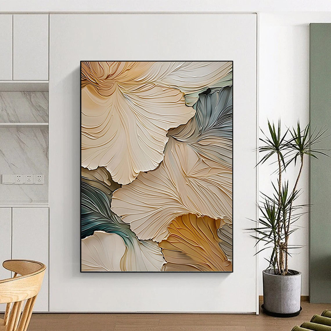 Regal Hand - Painted Textured Abstract Art on Canvas for Hotel & Entryway DKH1385