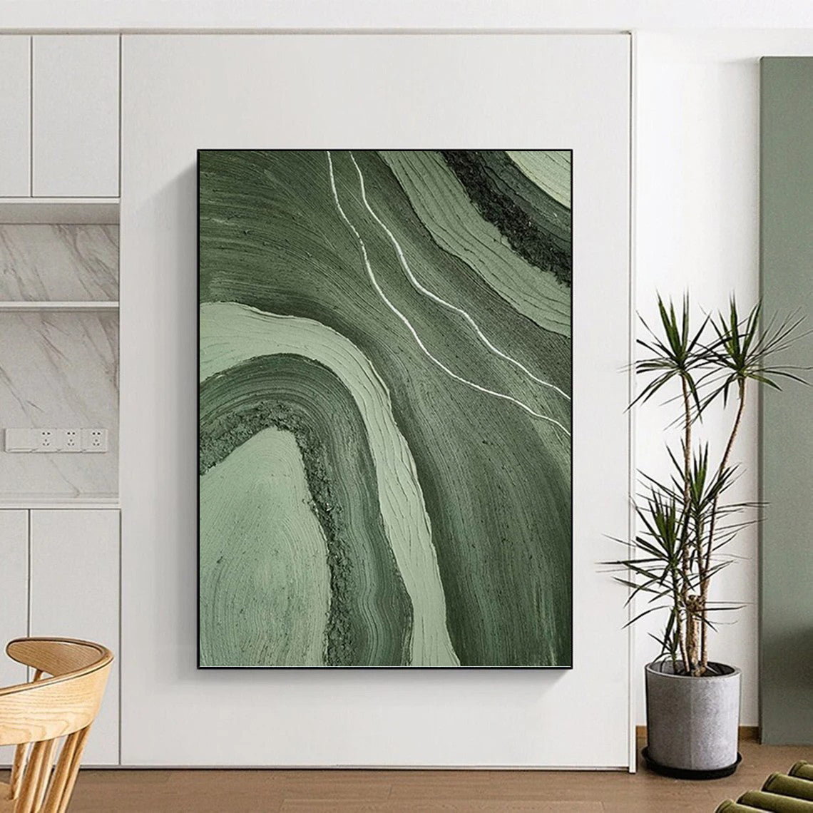 Immense - Format Hand - Painted Custom Abstract Work (with Intricate Textures), for Dining Room and Hallway DKH1484