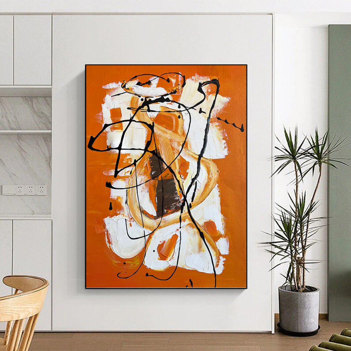 Immense Hand - Painted Textured Abstract Canvas for Art Studio & Workshop DKH1221