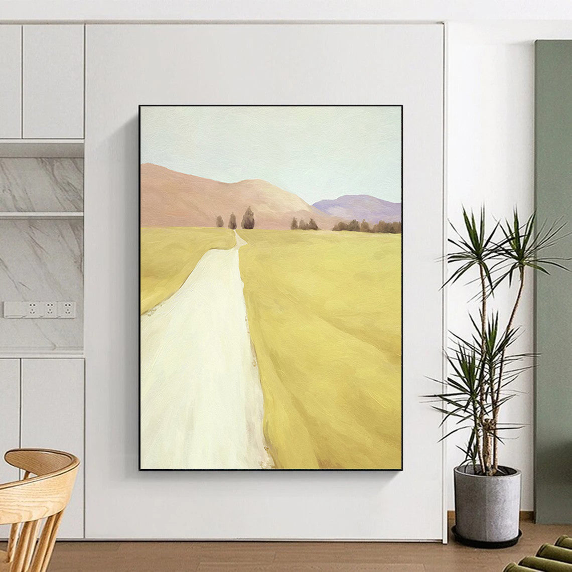 Large - Sized Alluring Hand - Painted Textured Abstract on Canvas for Bedroom & Entryway DKH1415