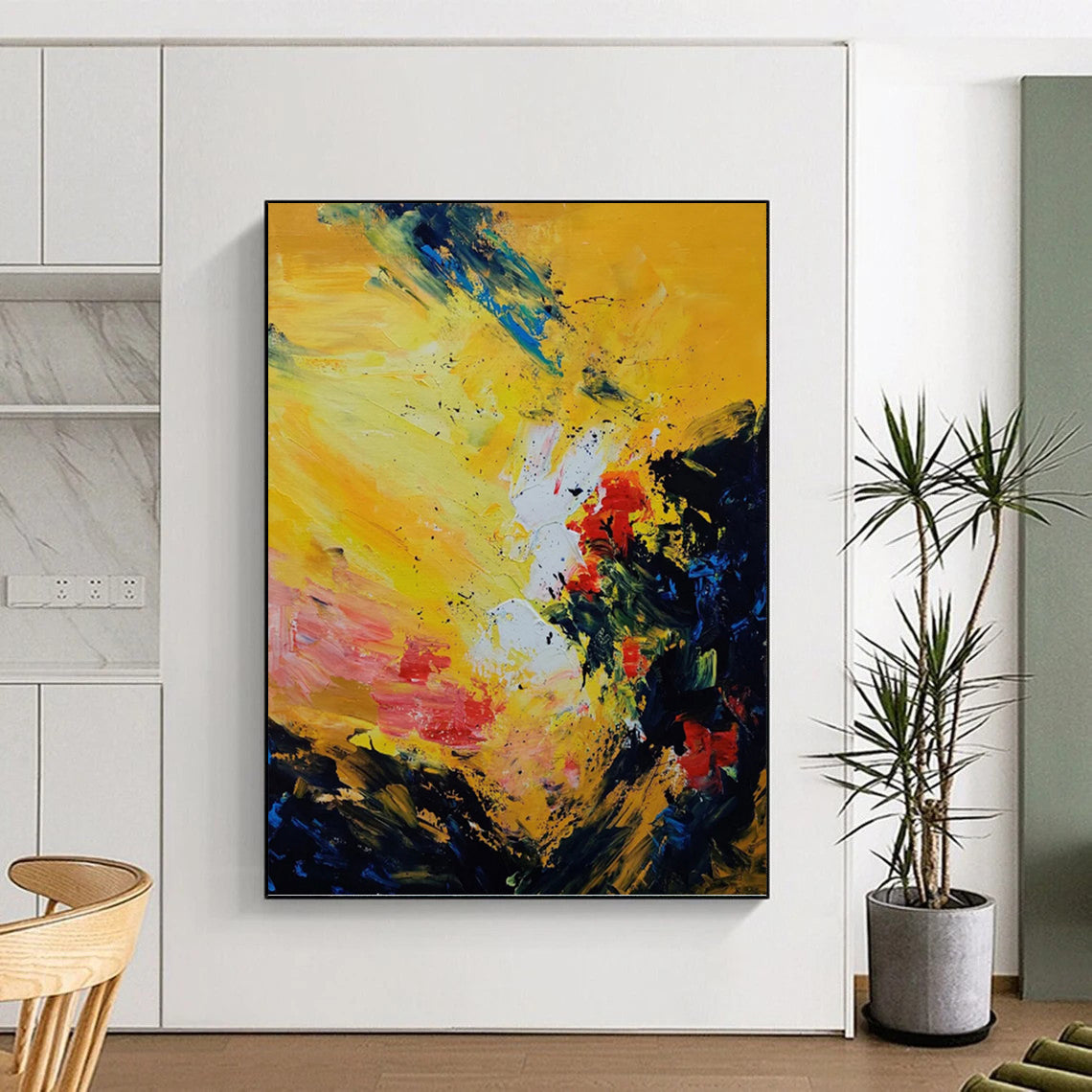Enchanting Hand - Painted Textured Abstract for Dining Room & Entryway DKH1342