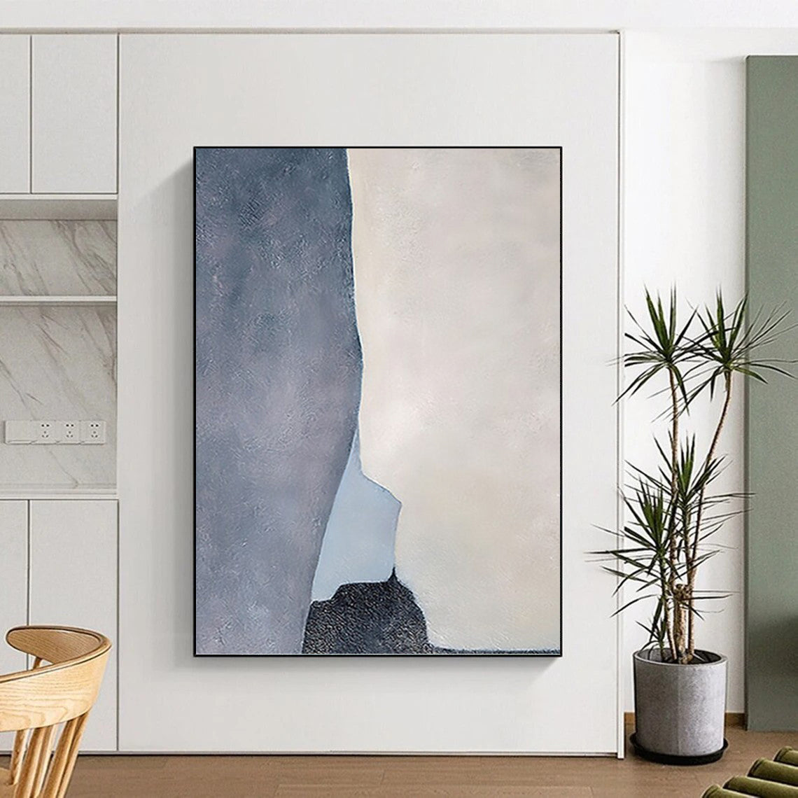Titanic - Scale Vertical Hand - Painted Custom Abstract Saga (with Layered Textures), for Bedroom and Living Room DKH1539
