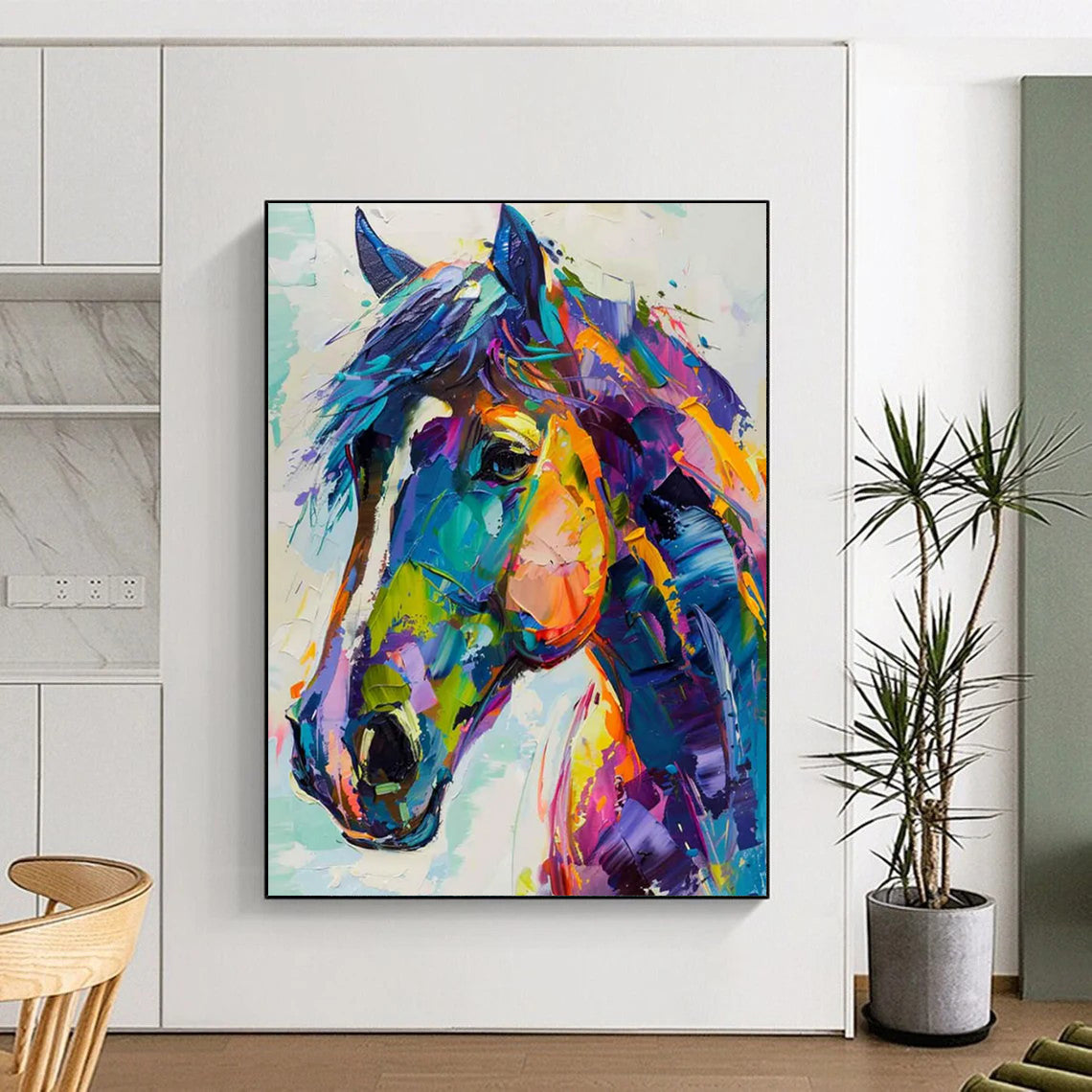 Aurora Reverie: Colossal Hand - Painted Custom Abstract Gem for Living Room and Office DTP086