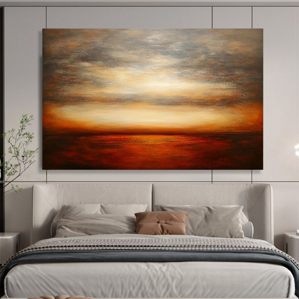 “Warm - Toned Sunset Sea” - Impressionist Landscape Painting HB0534