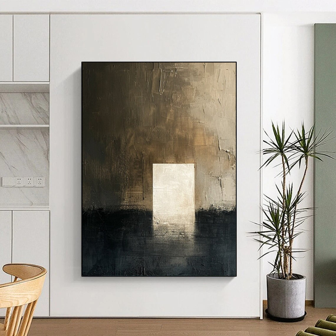 Immense Hand - Painted Textured Custom Abstract Canvas for Office and Entryway DTP008