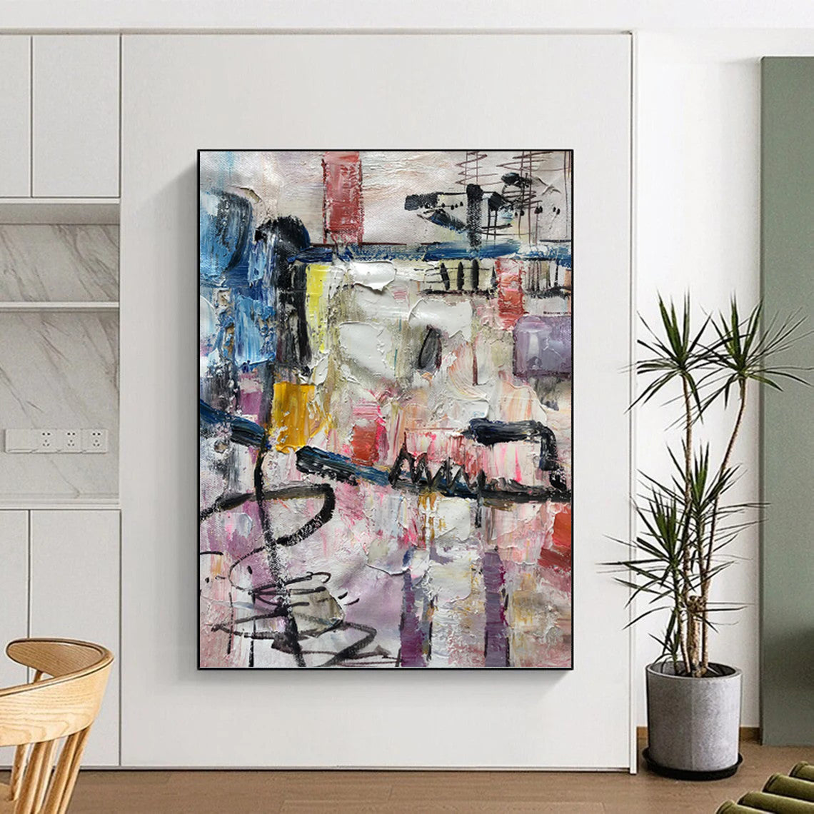 Breathtaking Hand - Painted Textured Abstract for Living Room & Dining Room DKH1294