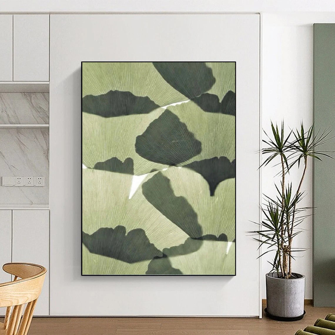 Elegant Hand - Painted Textured Canvas Abstract for Hotel Lobby & Entryway DKH1070