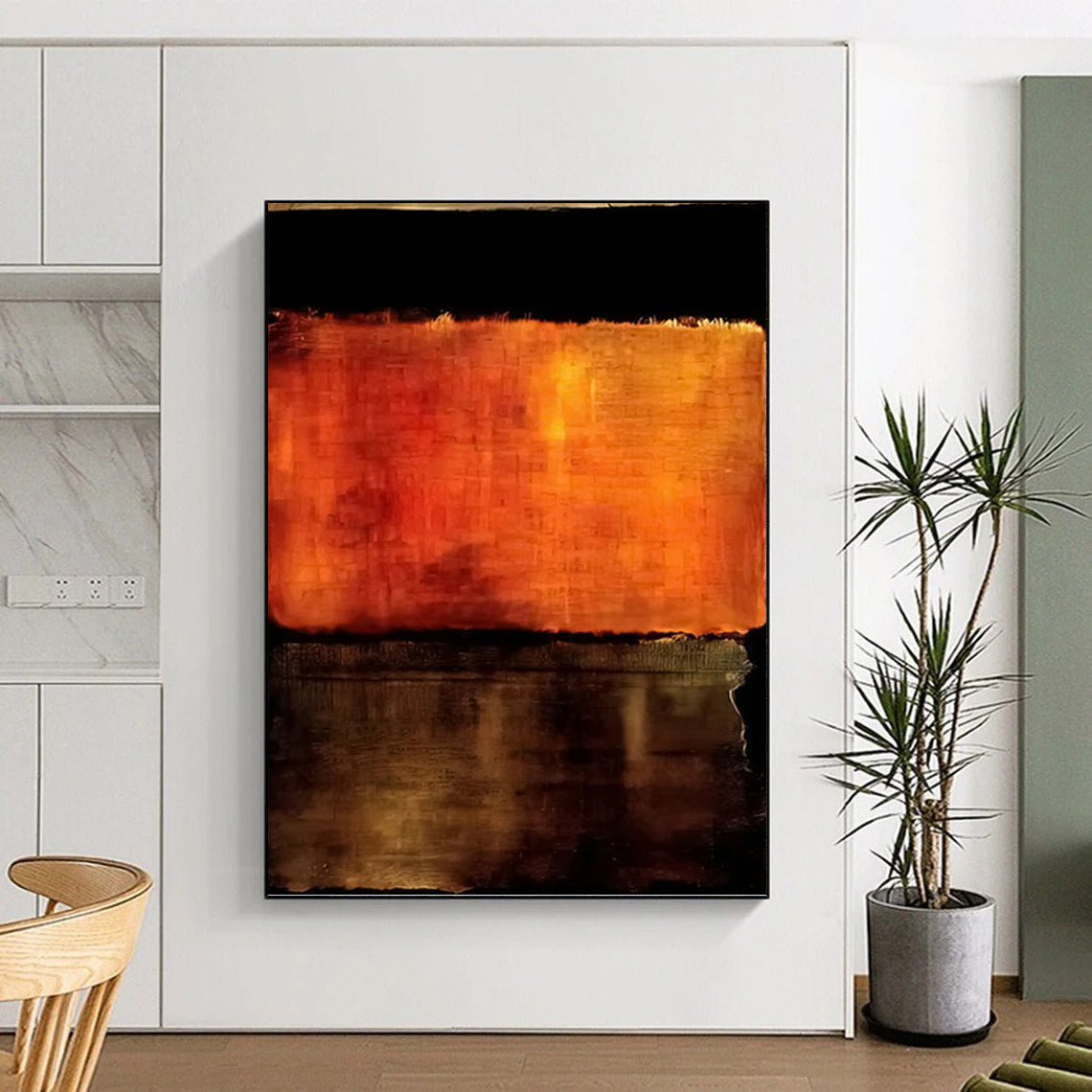 Grand - Scale Vertical Hand - Painted Textured Custom Abstract Symphony (with Holographic Textures) for Entryway and Bedroom DKH1612