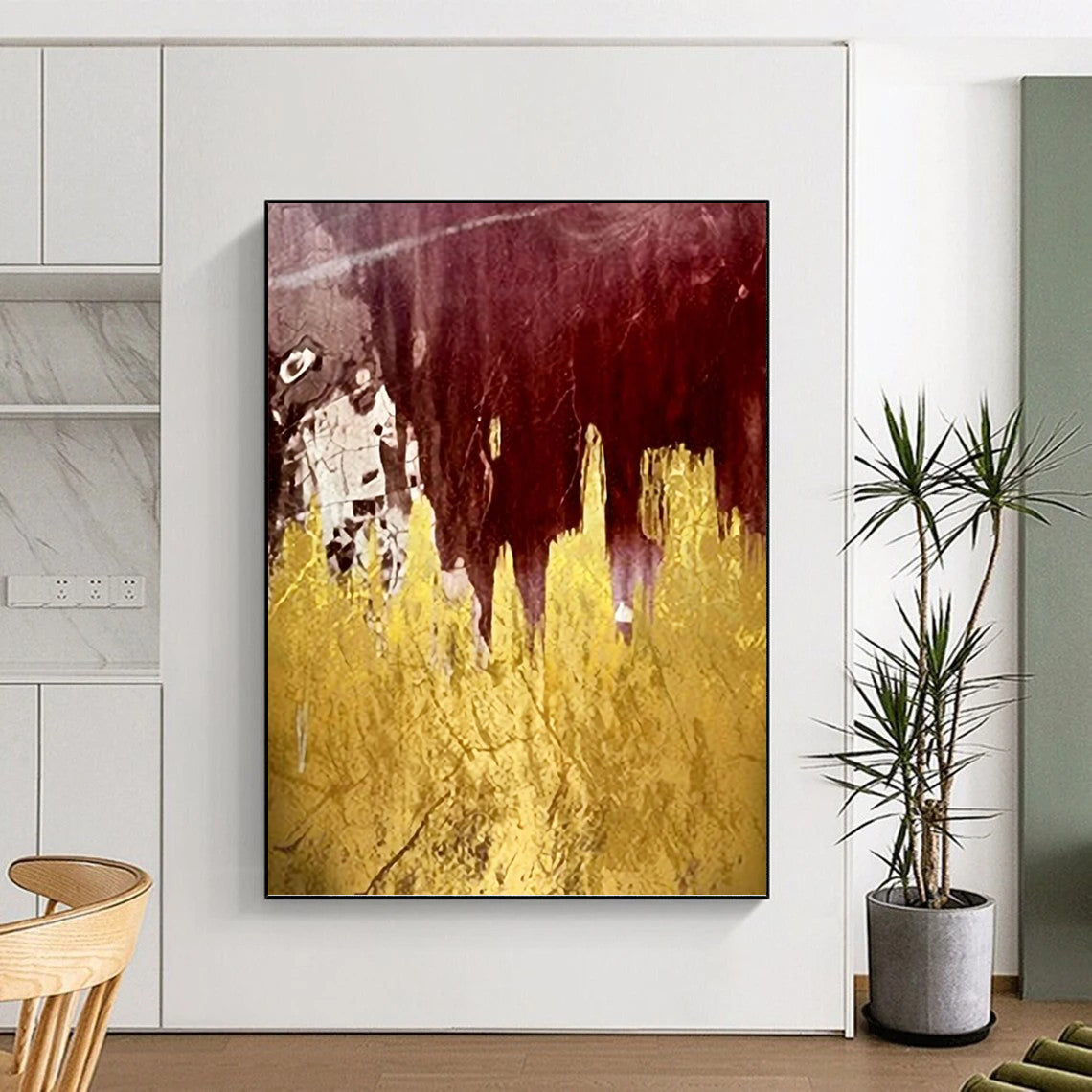Heartfelt Hand - Painted Textured Abstract for Dining Room & Living Room DKH1336