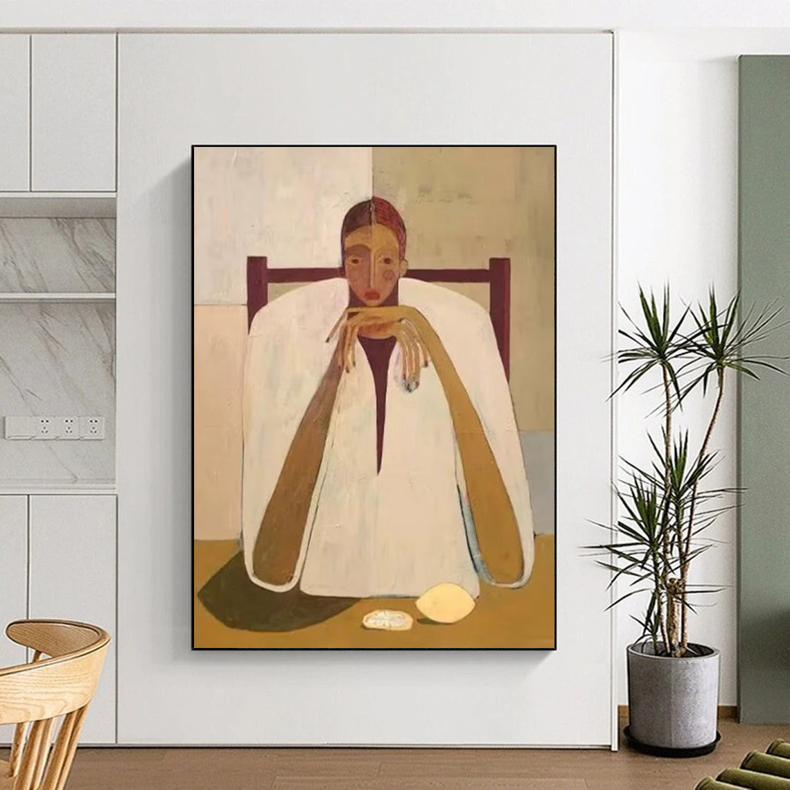 Ebbing Textures: Immense Custom Abstract Artwork for Bedroom and Entryway DTP142