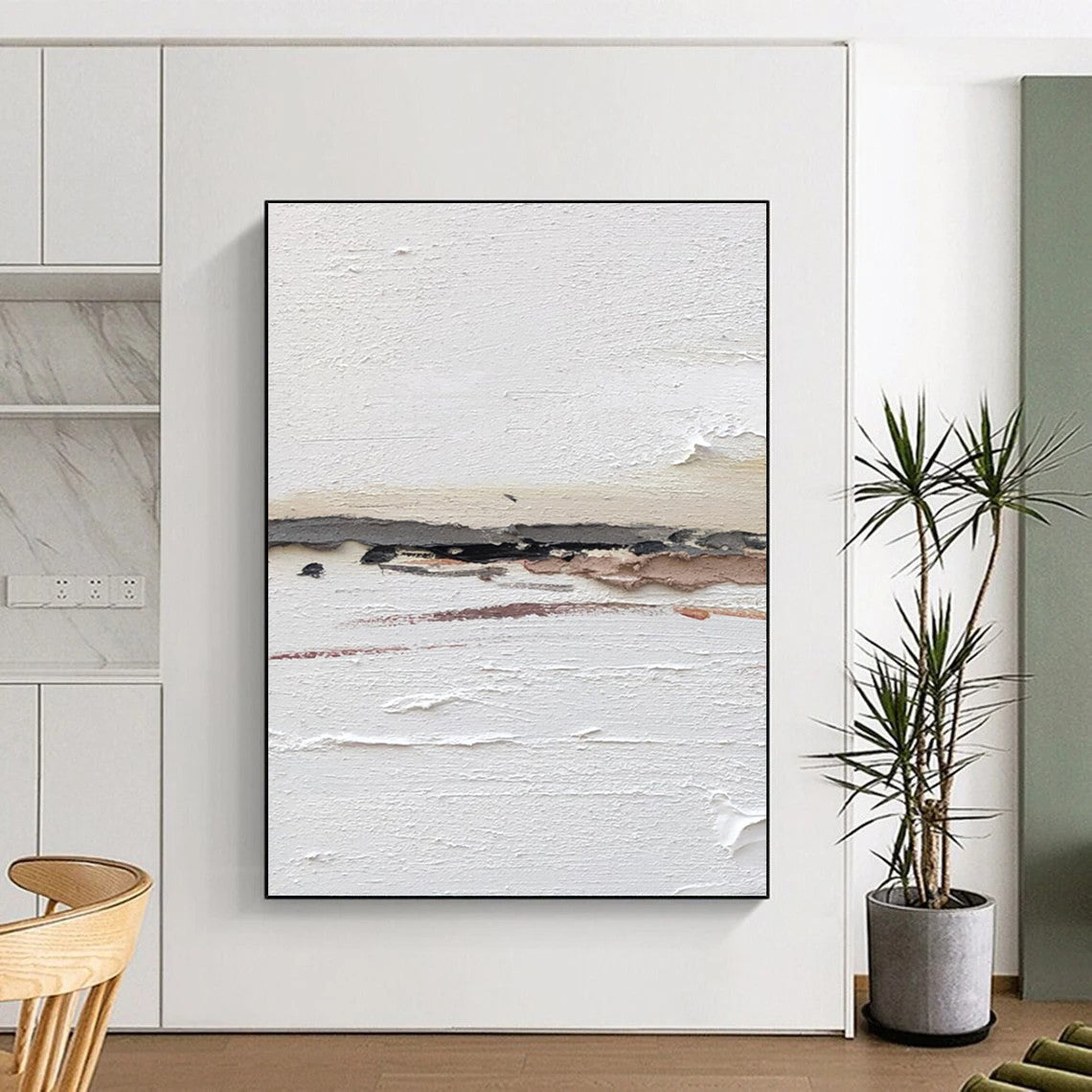 Large Vertical Custom Abstract Hand - Painted Canvas for Office and Bar DKH1664