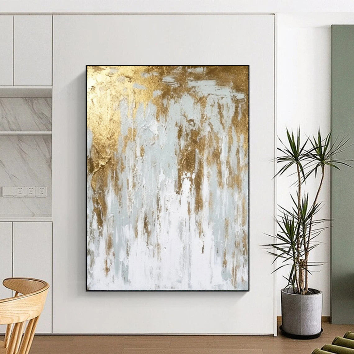 Grand - Sized Hand - Painted Custom Abstract Canvas for Office and Bar DTP074