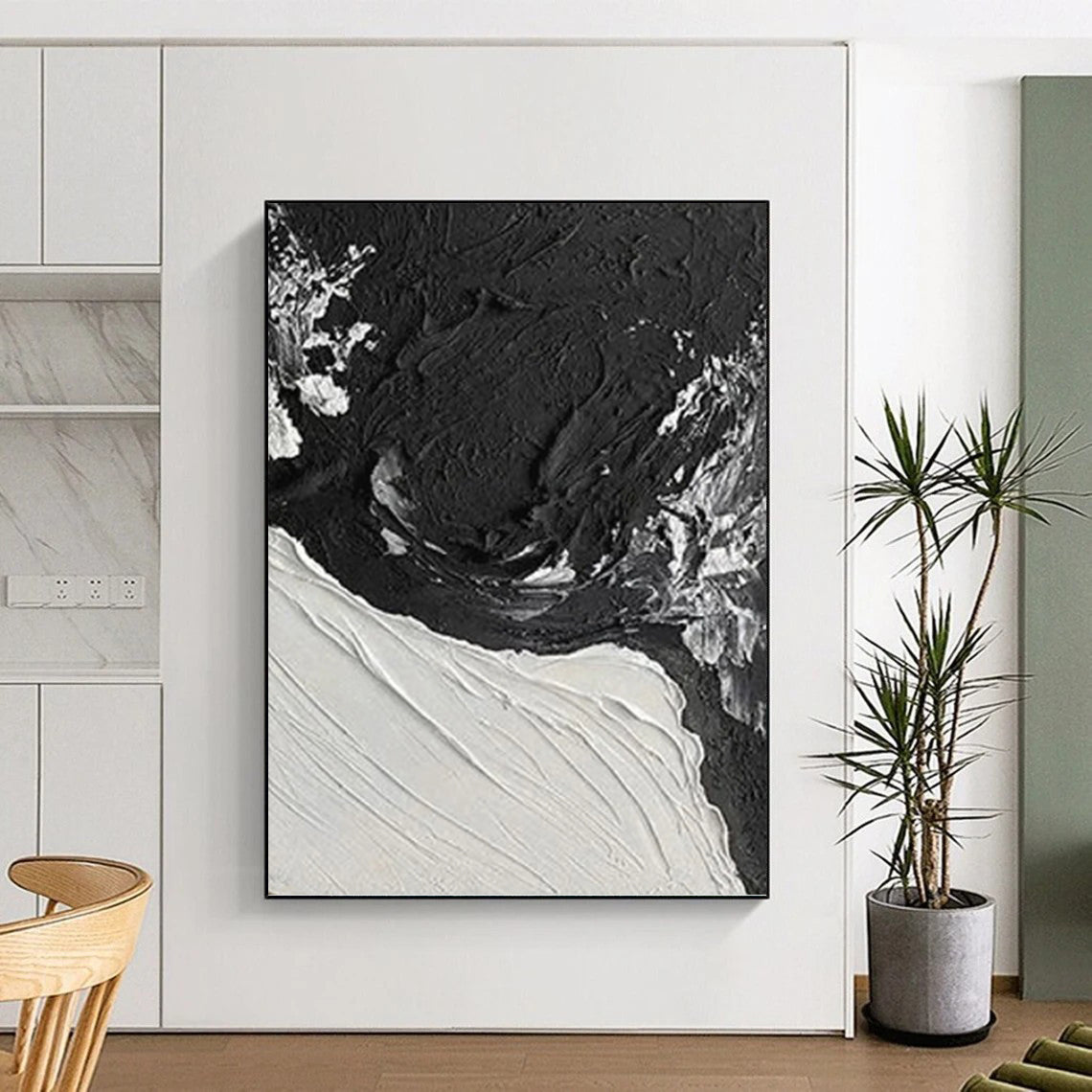 Vast Custom - Painted Textured Canvas Abstract for Bedroom & Hotel Lobby DKH1048
