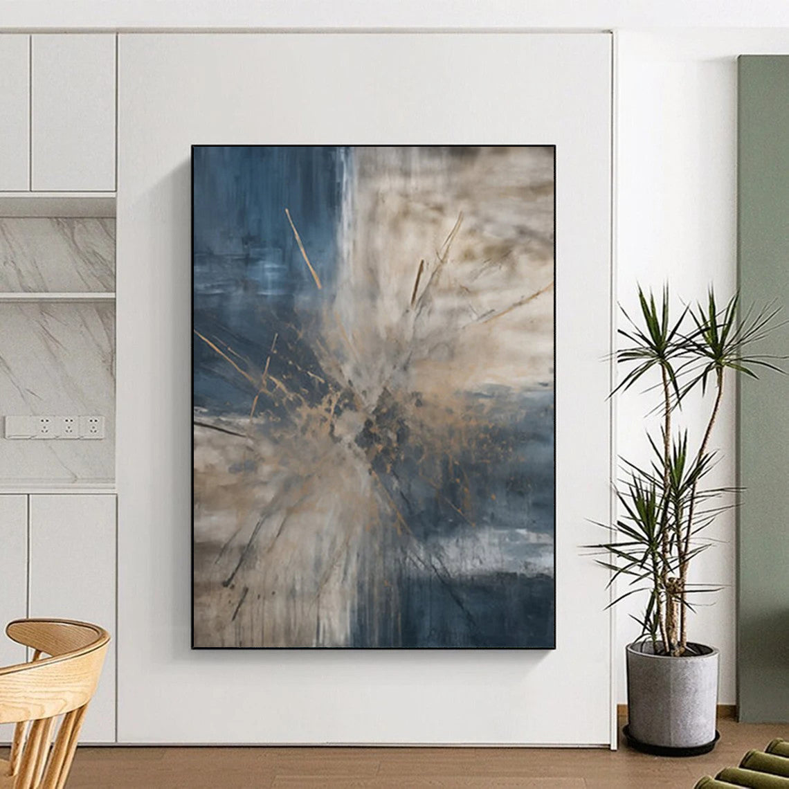 Desert Dunes: Stupendous Hand - Painted Custom Abstract Creation for Bedroom and Hotel DTP119