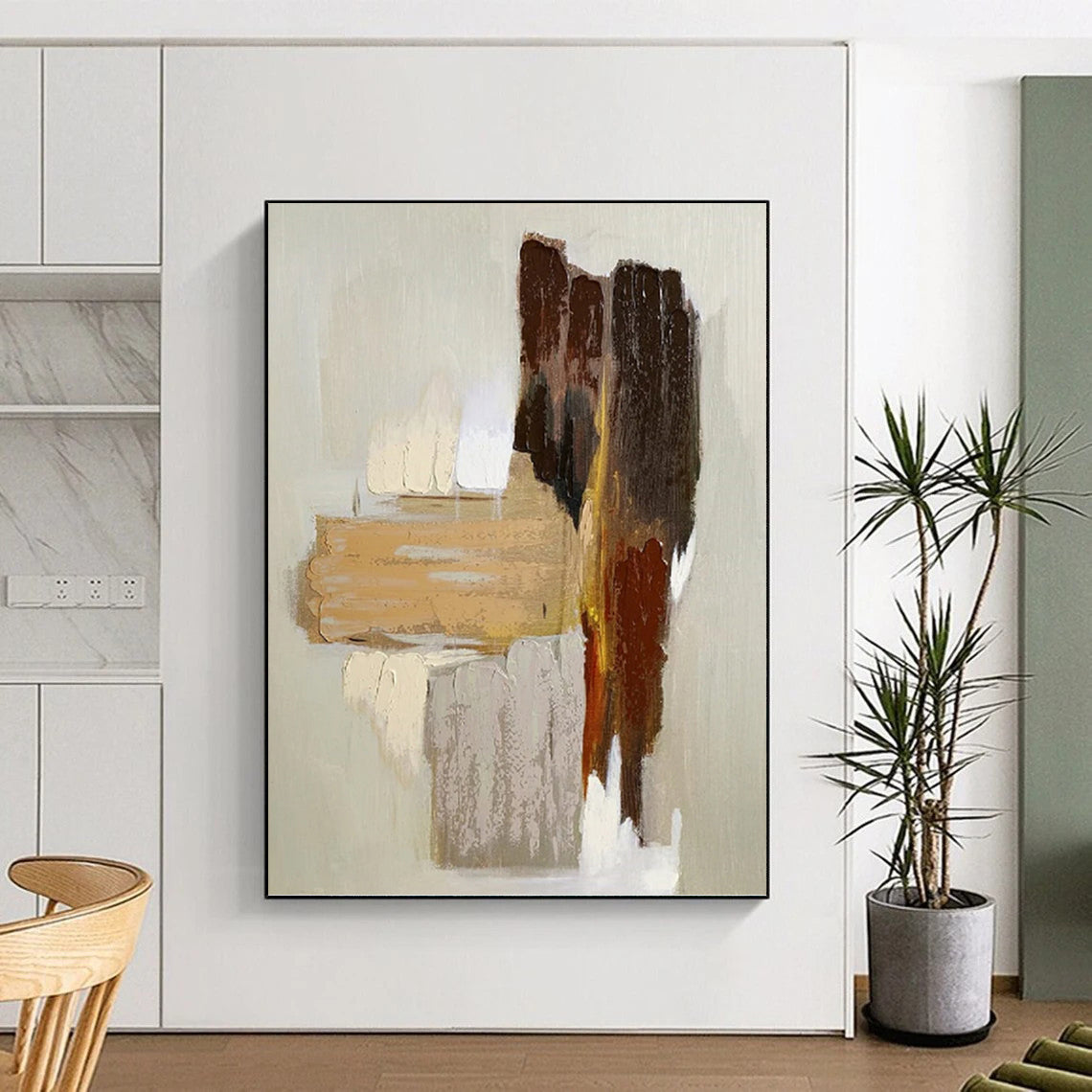 Captivating Custom - Painted Textured Canvas Abstract for Bedroom & Living Room DKH1067