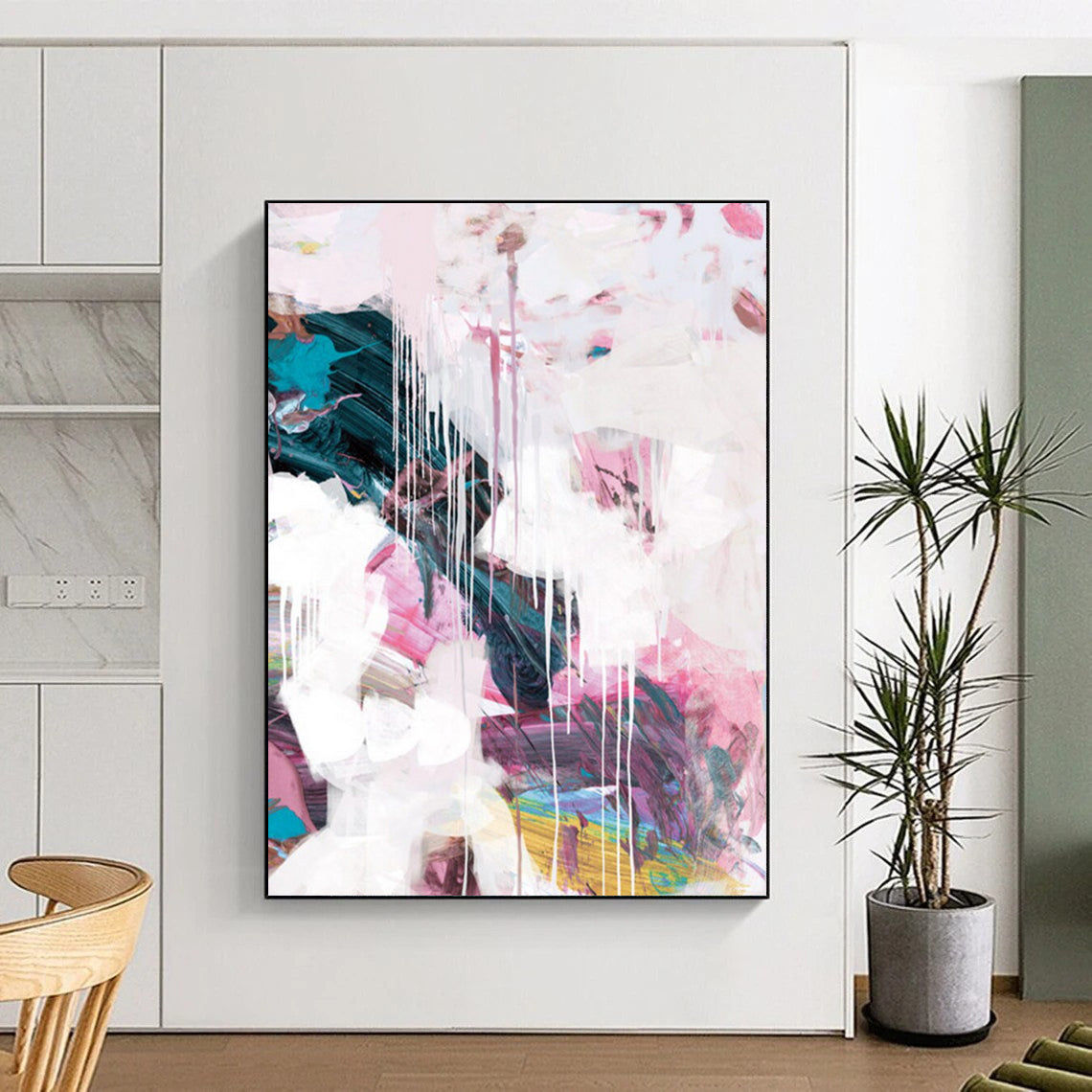 Hand-Painted Custom Abstract Masterpieces: Big Sizes, Textured Details DTP192