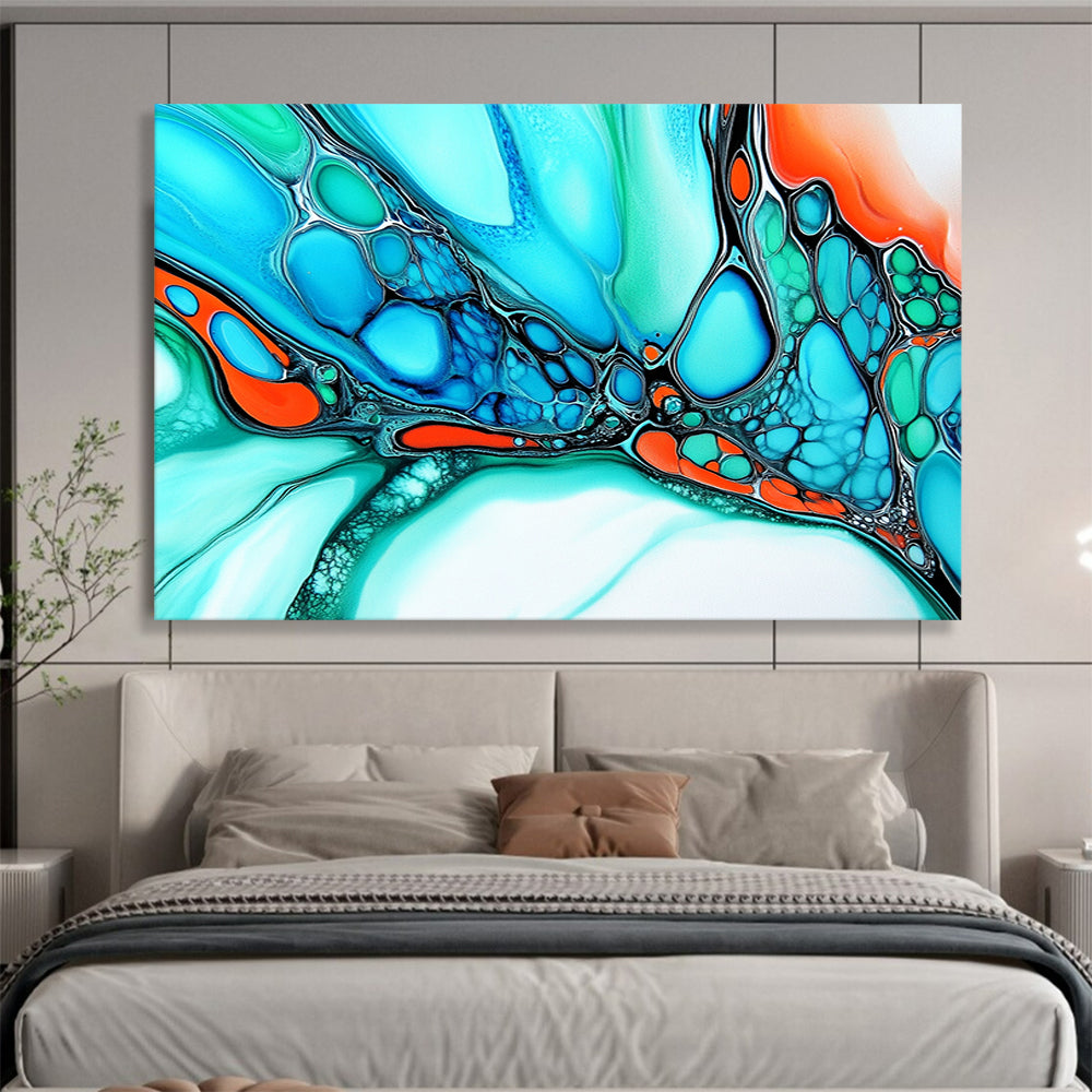 “Colorful Fluid Abstract” - Bright Palette, Fluid Art Patterns Painting On Canvas HB0880