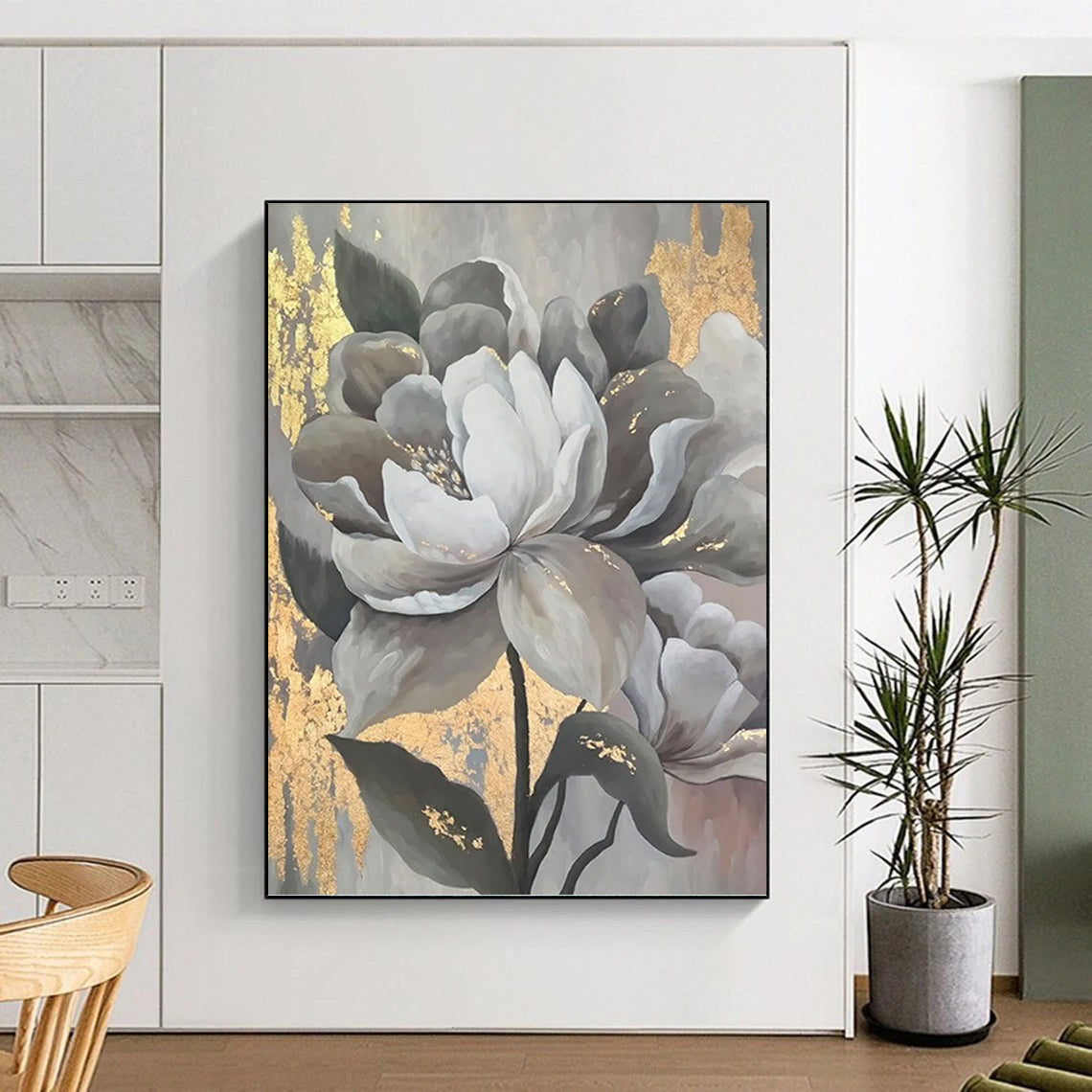 Massive Vertical Hand - Painted Textured Custom Abstract Hymn (with Woven - Basket Textures) for Bedroom and Entryway DKH1620