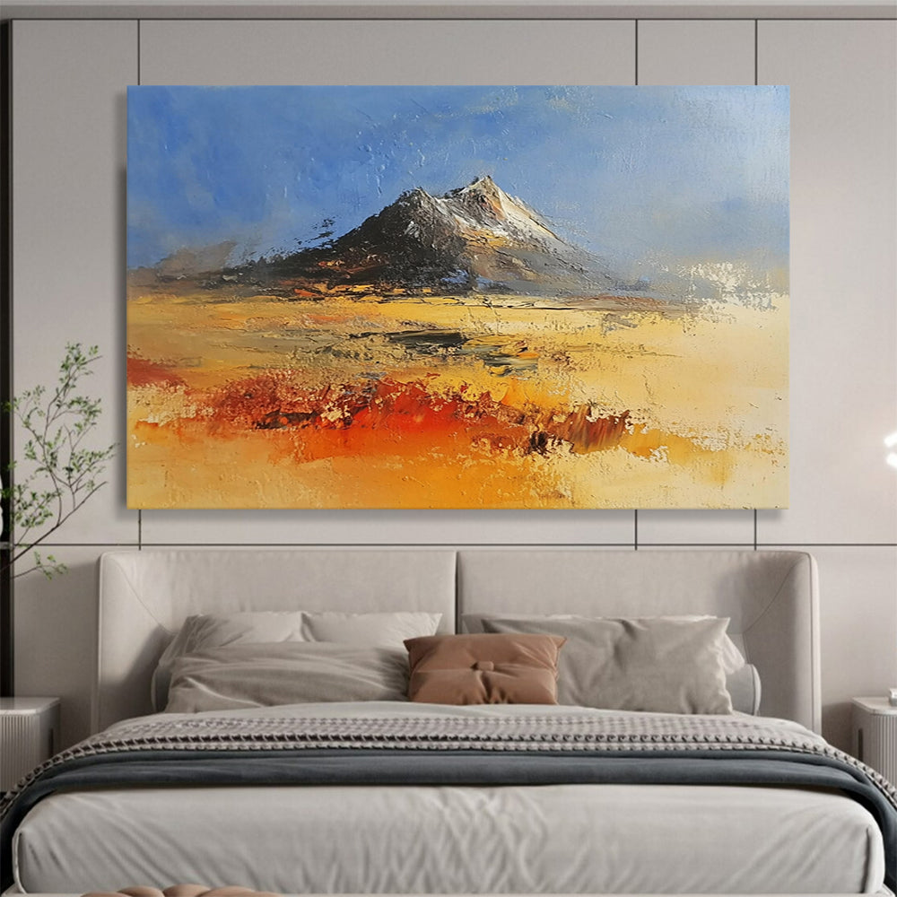 “Impasto Mountain Landscape in Warm Hues” - Impressionist - Inspired Painting On Canvas HB0521