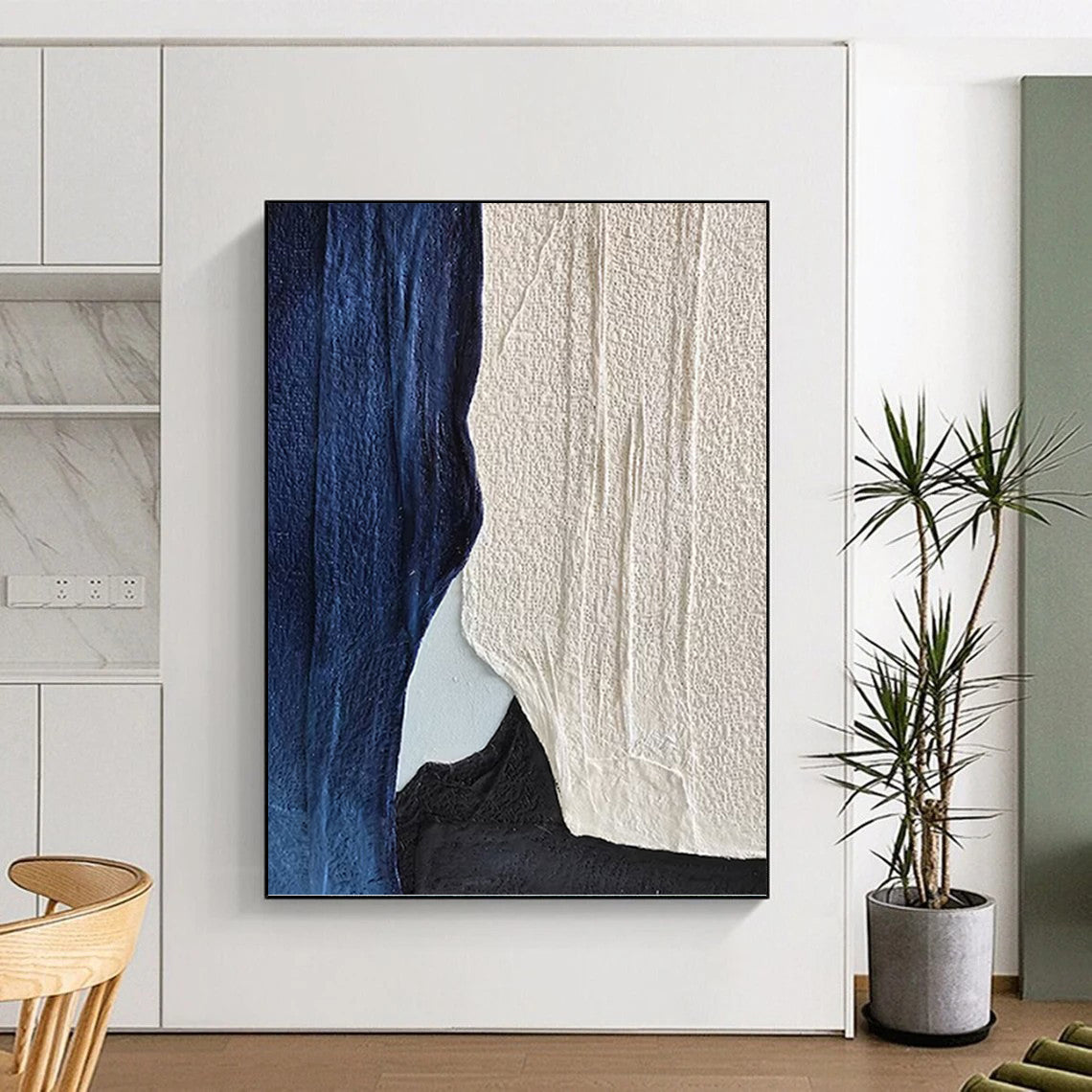 Extra - Colossal Vertical Hand - Painted Custom Abstract Rondo (with Unique Textures), for Bar and Hallway DKH1547