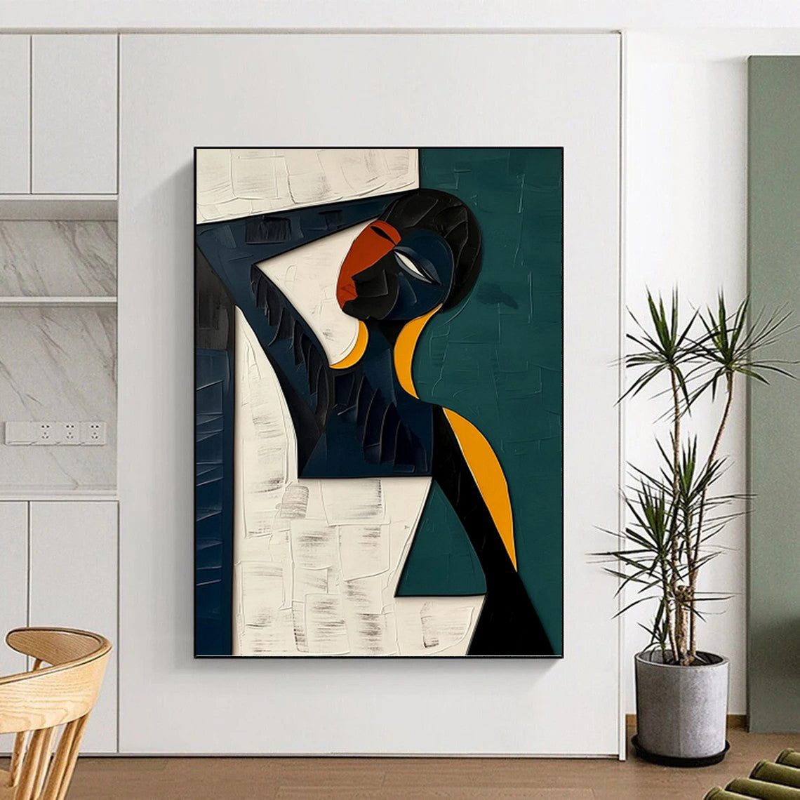Gigantic Hand - Painted Custom Abstract Painting (with Distinct Textures), Transforming Hallway and Entryway DKH1466
