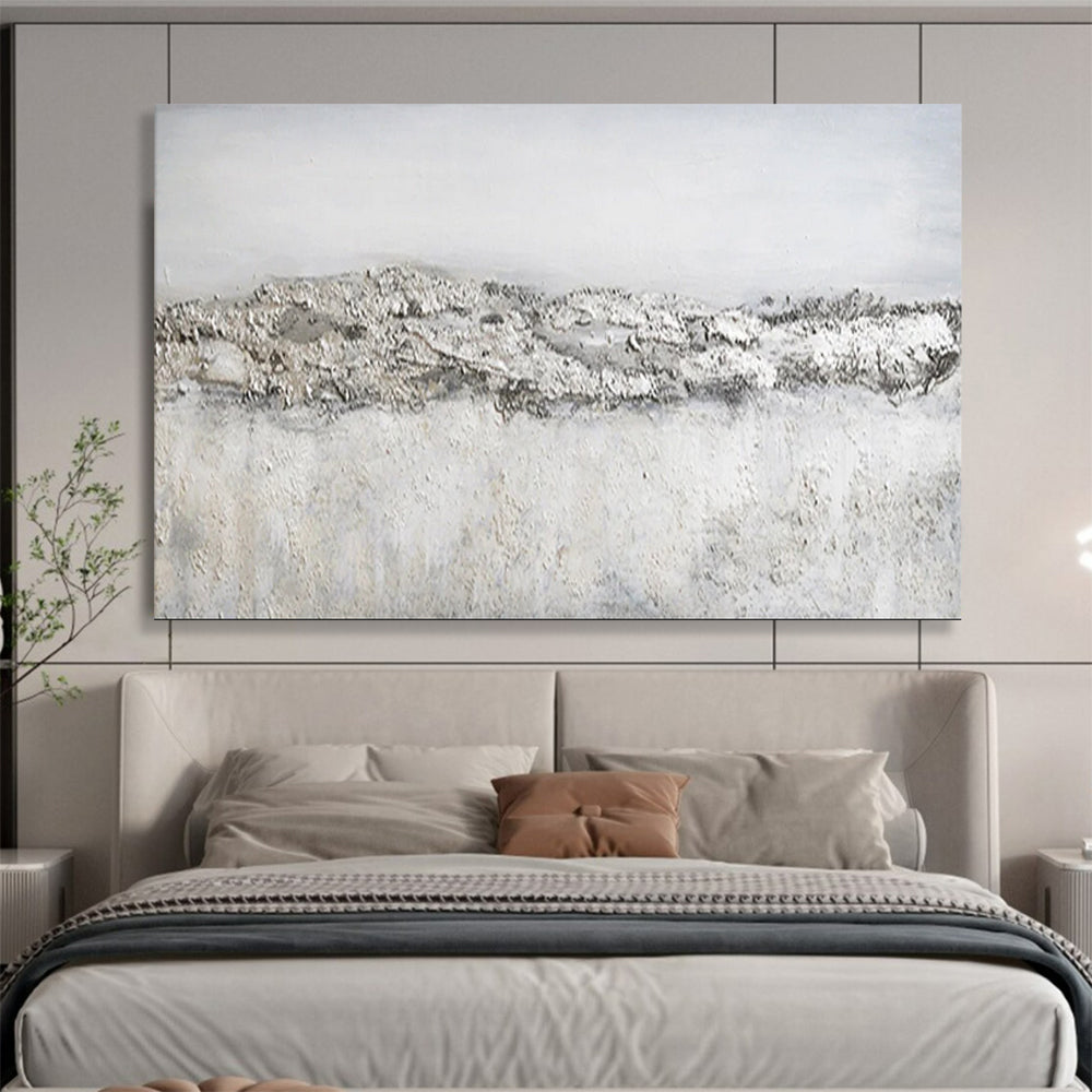 Textured Neutral Horizon - Minimalist Living Room or Office Art DLZ260