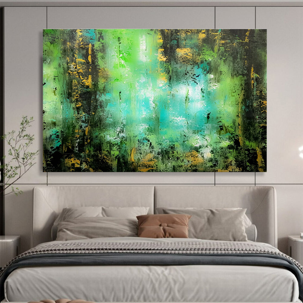Dynamic Large Abstract Painting with Energetic Textured Strokes for Bar & Hotel Suite DKH921