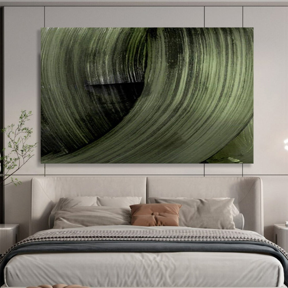 Abstract Green Swirls - Large Modern Office Accent DLZ123