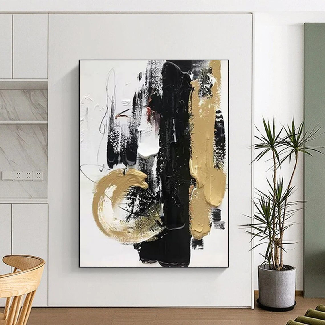 Pitted Textures: Mammoth Custom Abstract Work for Hallway and Living Room DTP146