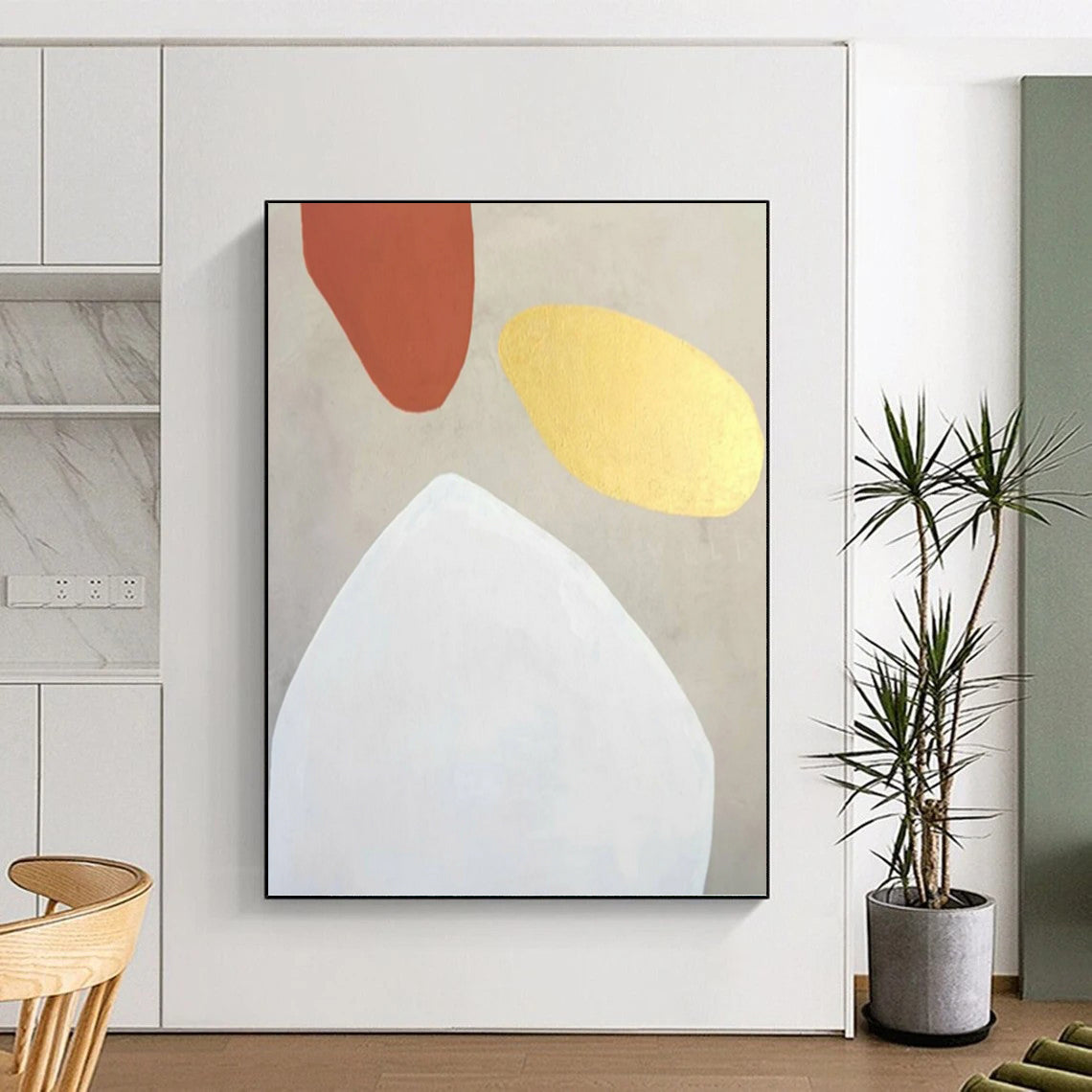 Elegant Custom - Painted Textured Canvas Abstract for Hotel Lobby & Bedroom DKH1078