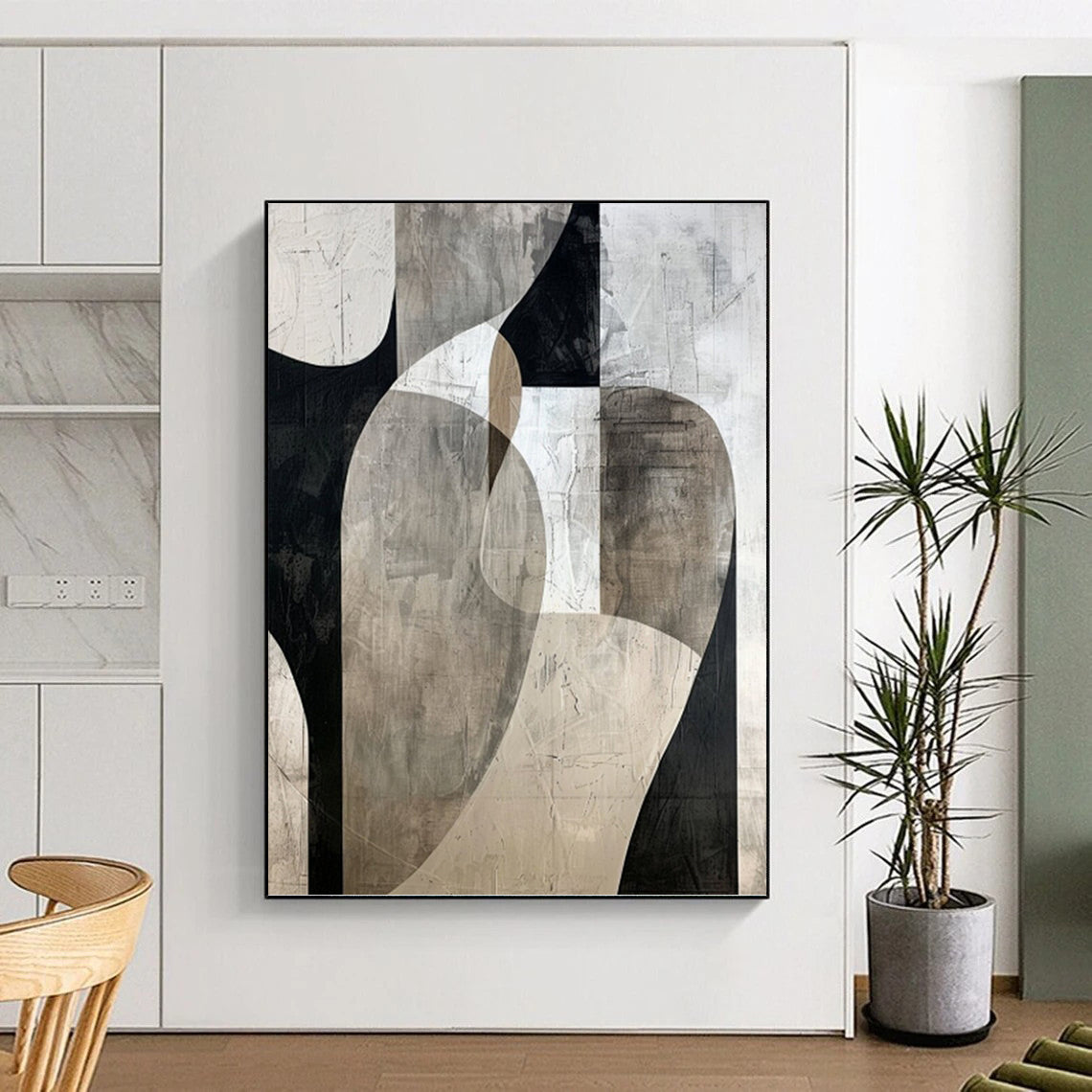 Cheerful Hand - Painted Textured Abstract for Bedroom & Bar DKH1312