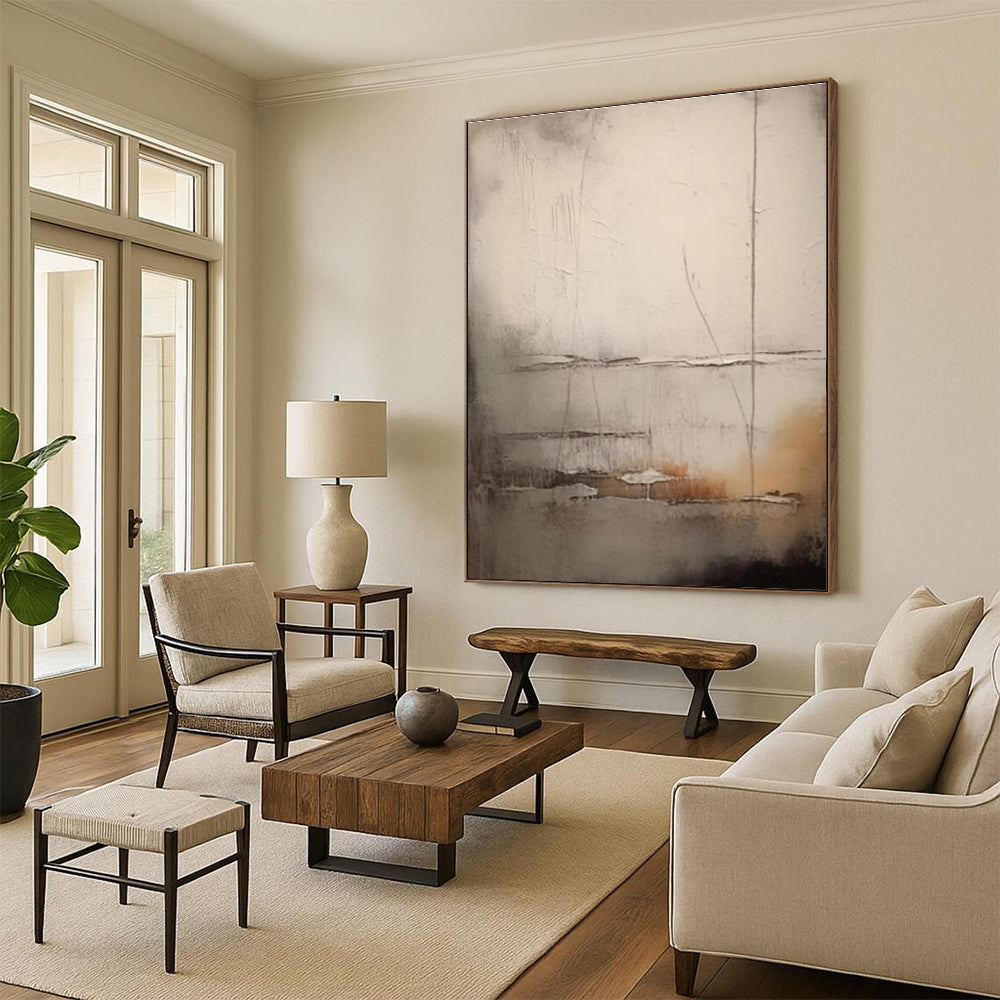 Huge Abstract Painting for Reading Nook Alcove Wall