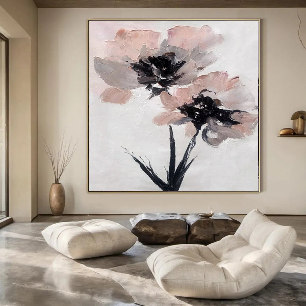 Oversized Custom Hand-Painted Abstract Art for Bedroom & Hotel Library