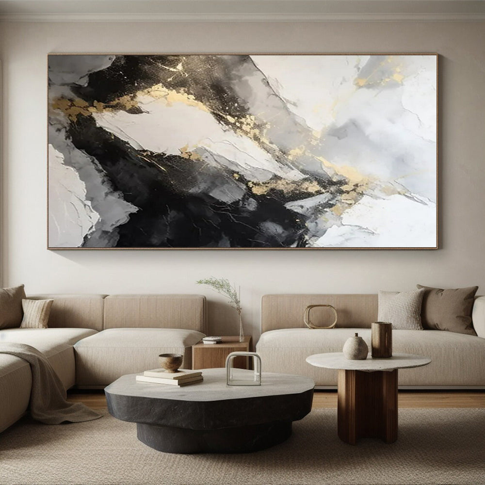 Super-Sized Modern Abstract Painting for Event Live Painting Demonstration Backdrops