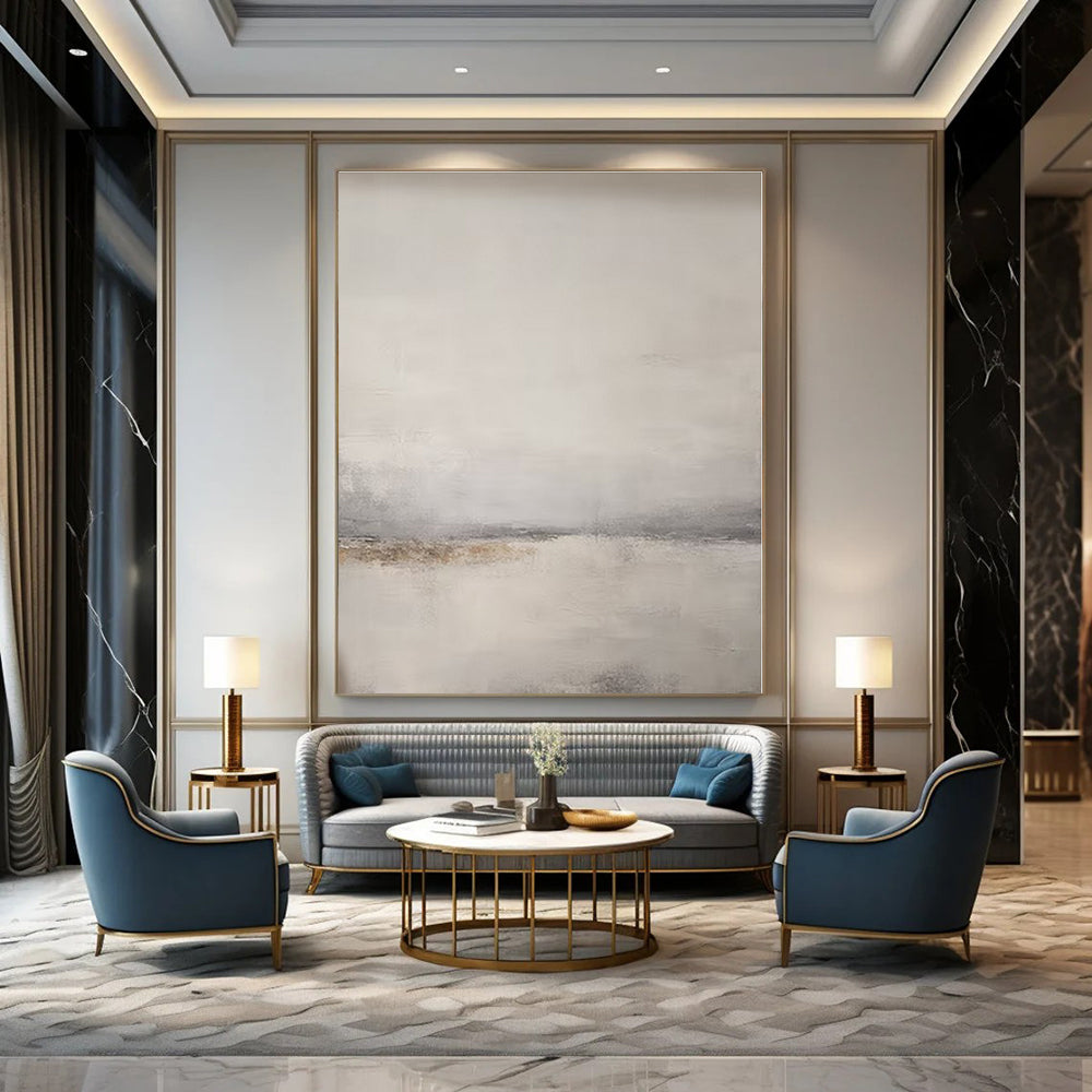 Hand-Painted Personalized Abstract Mural for Dining Room and Hotel Banquet Halls