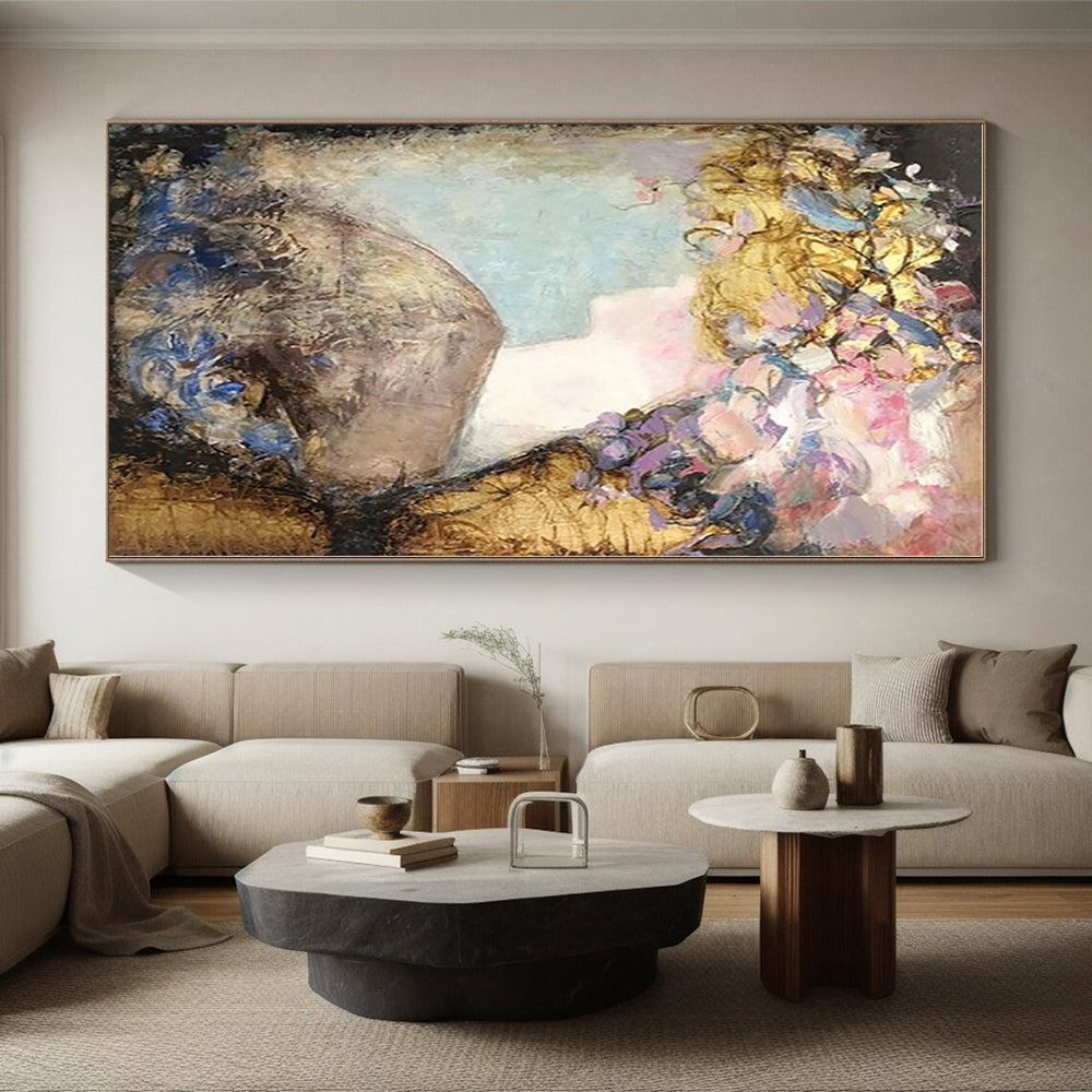 Enormous Personalized Abstract Canvas for Greenhouse Planting Bench Wall