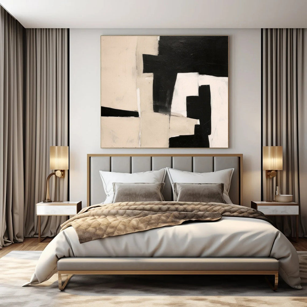 Hand-Painted Extra-Large Contemporary Abstract Canvas for Family Great Rooms