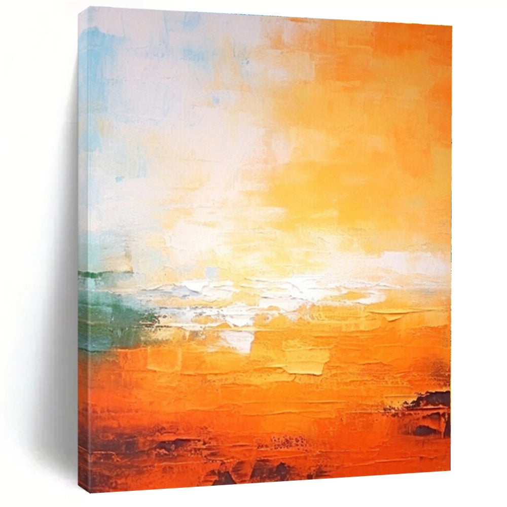 Enormous Made-to-Order Abstract Painting for Mudroom Pet Feeding Station Wall