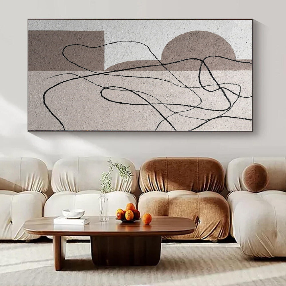 Huge Hand-Painted Contemporary Abstract Painting for Family Home Artistic Workshops