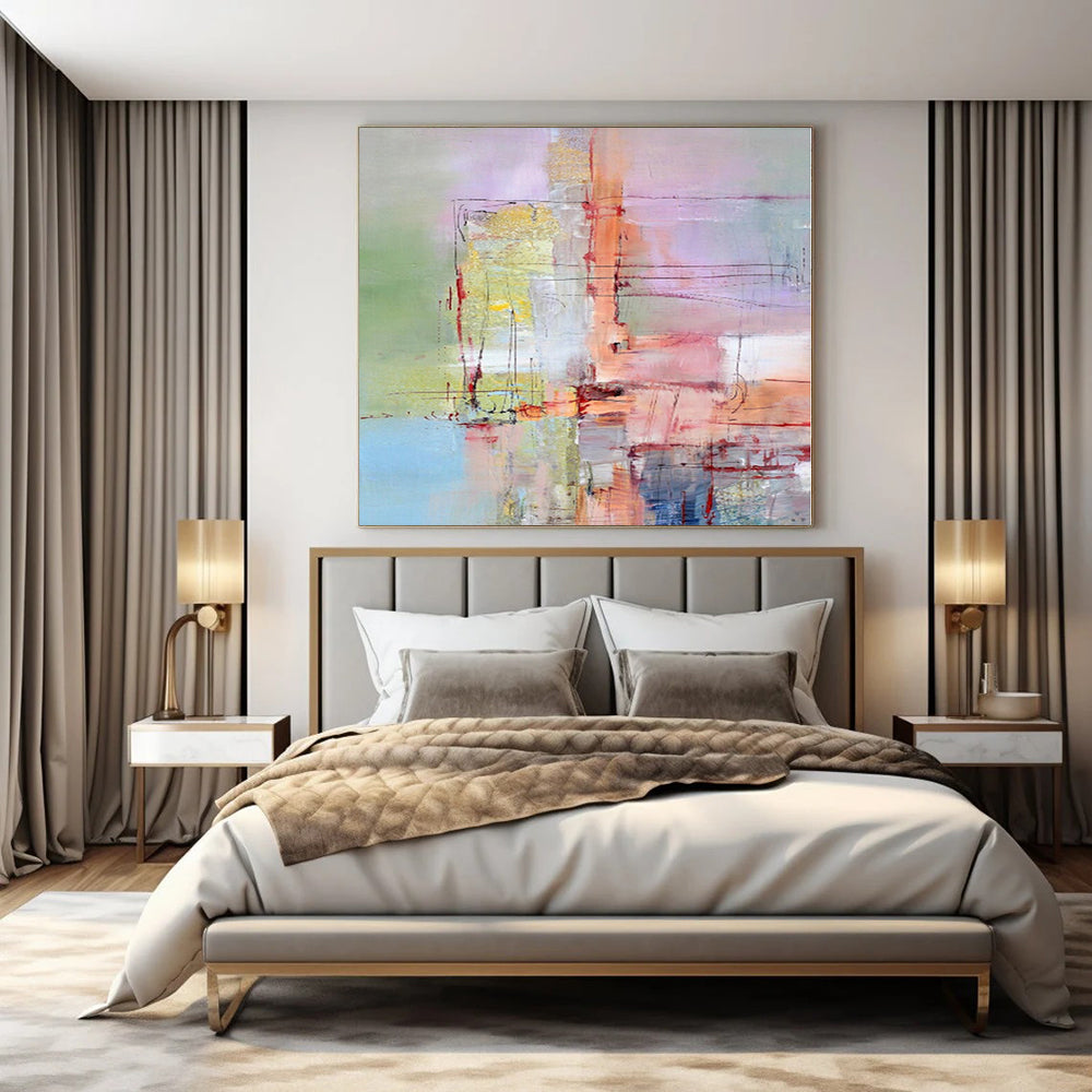Grand Abstract Painting for Wine Barrel Cellar Interiors - Made to Order Acrylic on Linen
