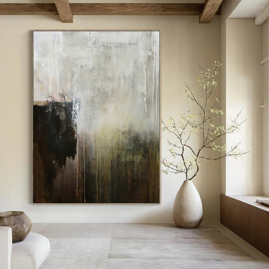 Striking Hand-Painted Abstract Painting for Living Room Above Sofa Headers