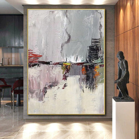 Large-Scale Tailored Abstract Wall Art for Laundry Room Utility Sink Area