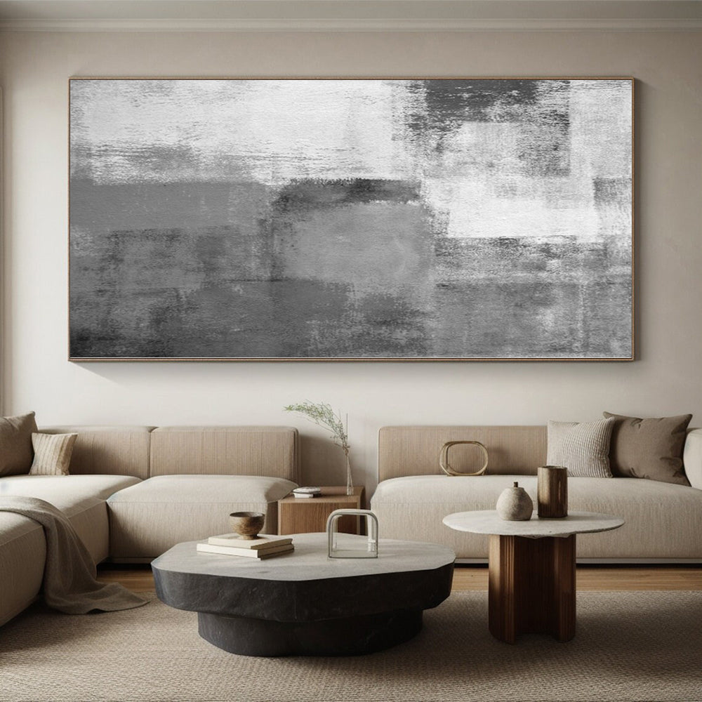 Oversized Hand-Painted Abstract Art for Home Gym Wall