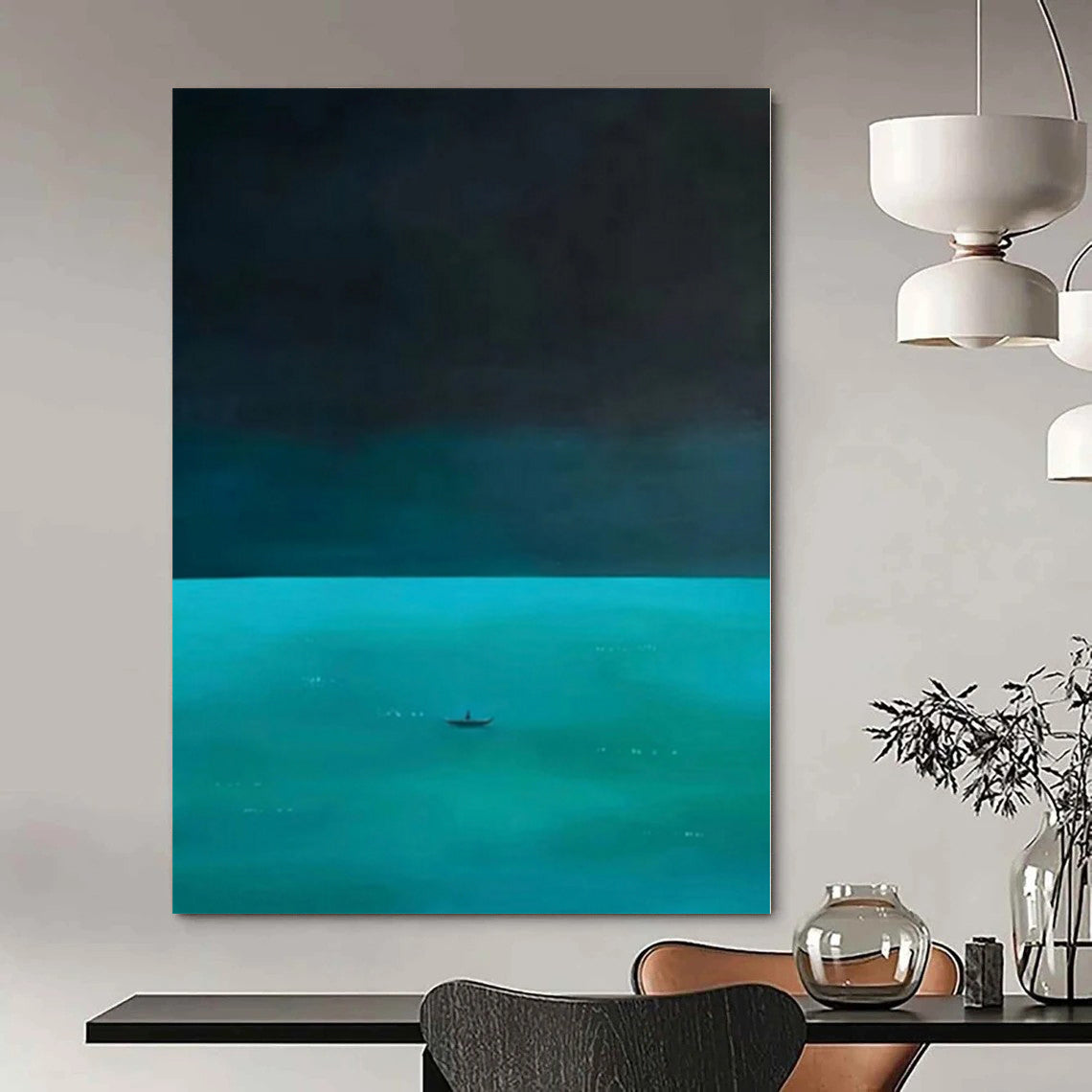 Large Abstract Canvas for Laundry Room Sink Areas - Custom Acrylic on Canvas